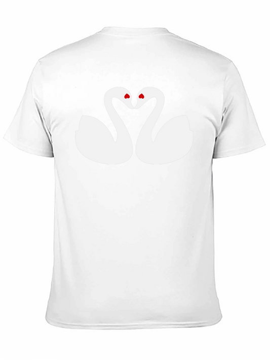 Swans Heart Love Graphic T-Shirt