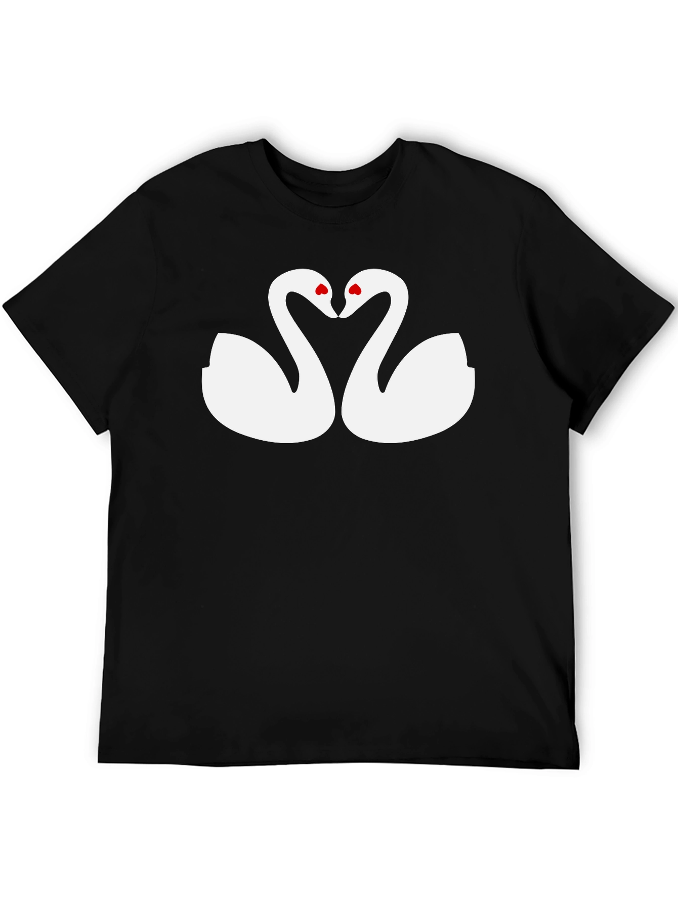 Swans Heart Love Graphic T-Shirt