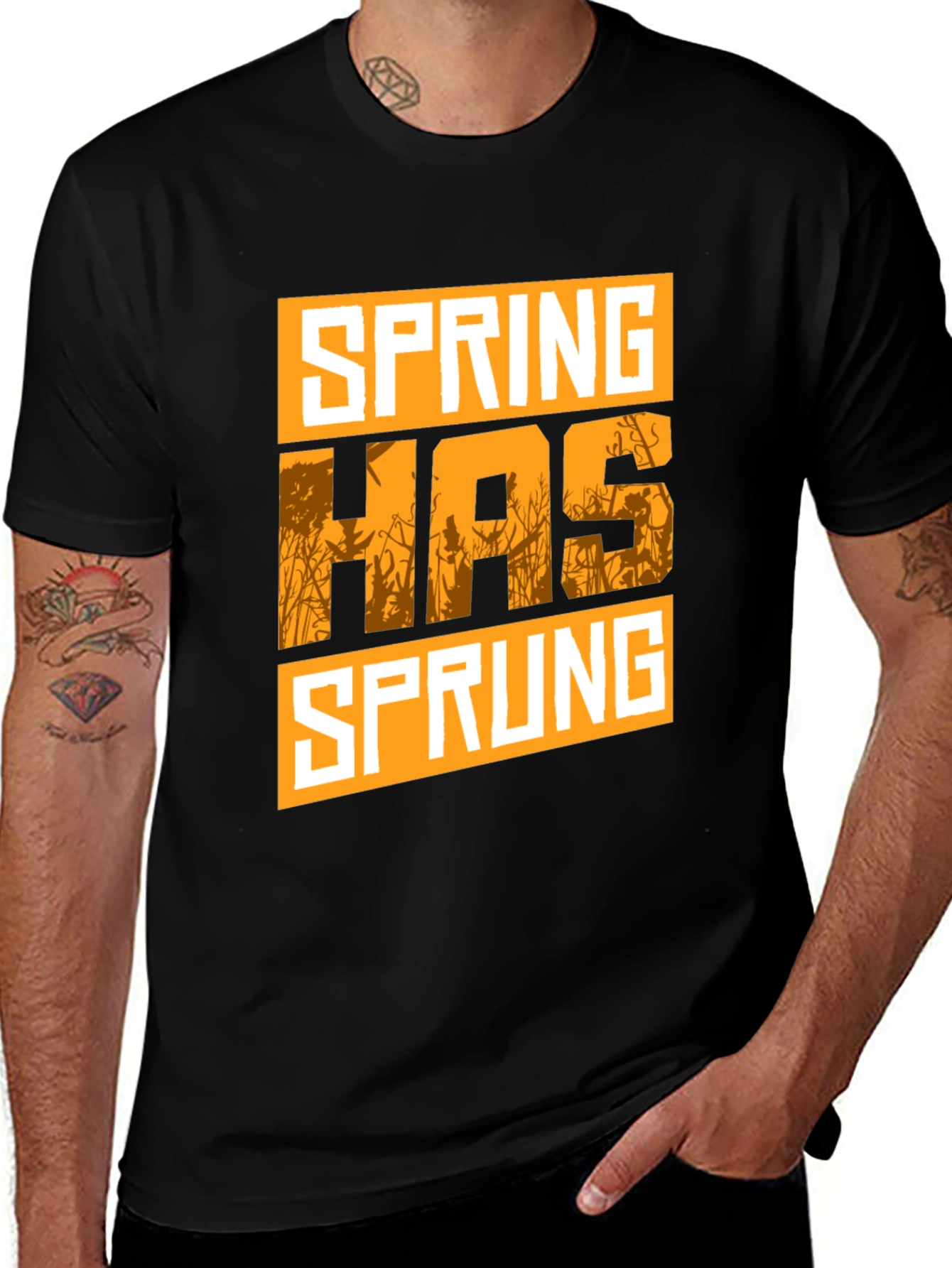 Spring Has Sprung Graphic Tee - Black Cotton