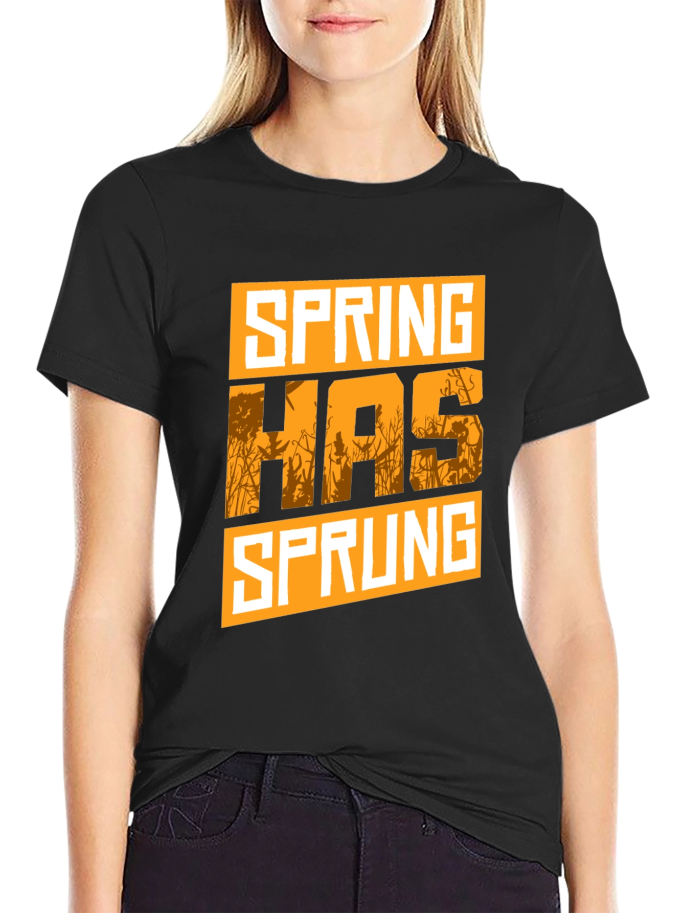 Spring Has Sprung Graphic Tee - Black Cotton