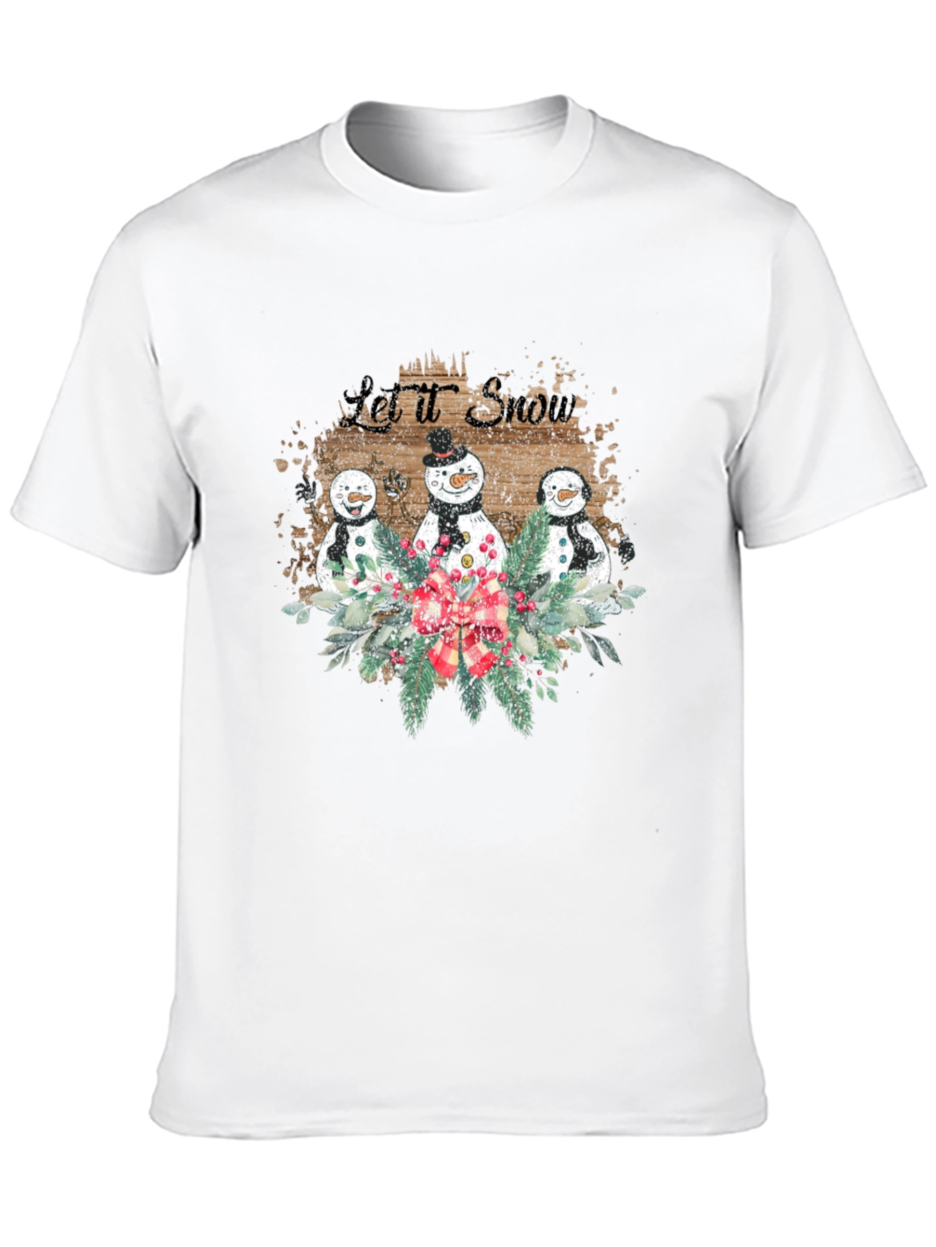 Festive Snowman Let It Snow Christmas T-Shirt