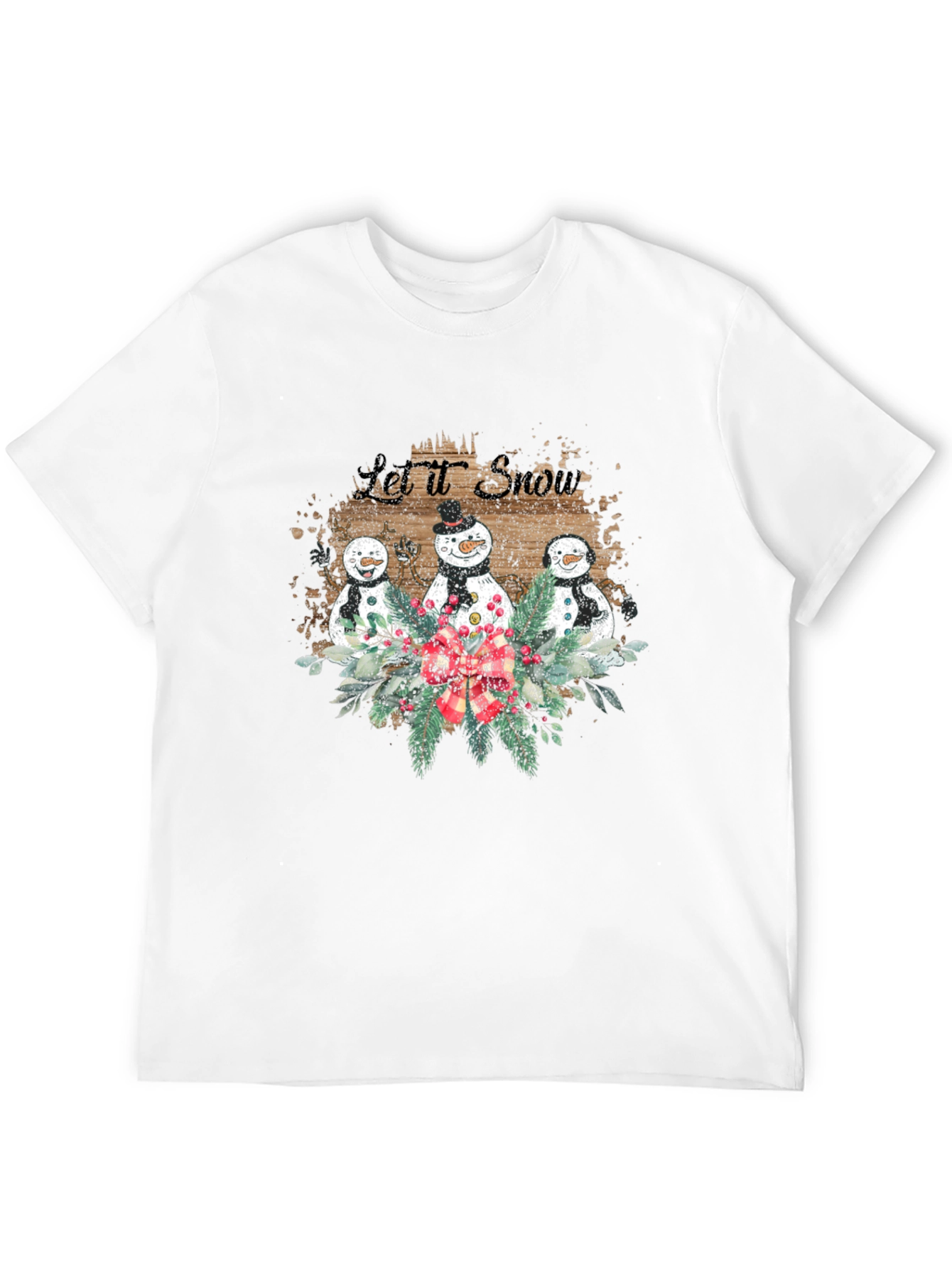 Festive Snowman Let It Snow Christmas T-Shirt