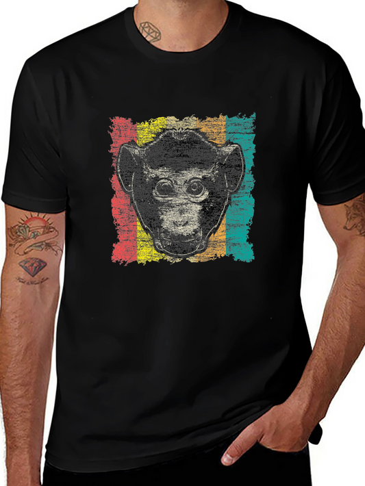 Retro Chimpanzee Graphic Tee - Vintage Style T-Shirt