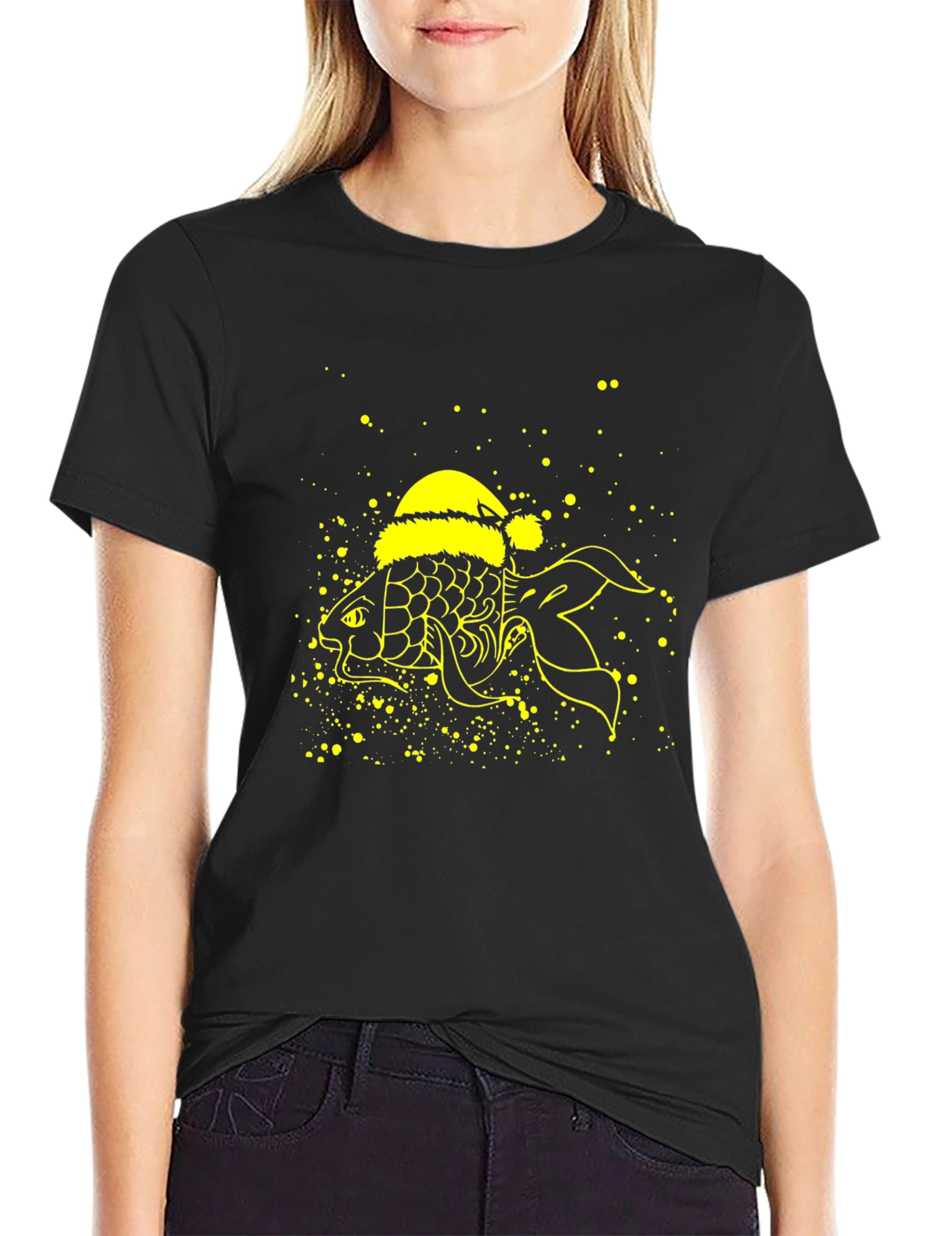 Festive Fish T-Shirt - Holiday Novelty Tee