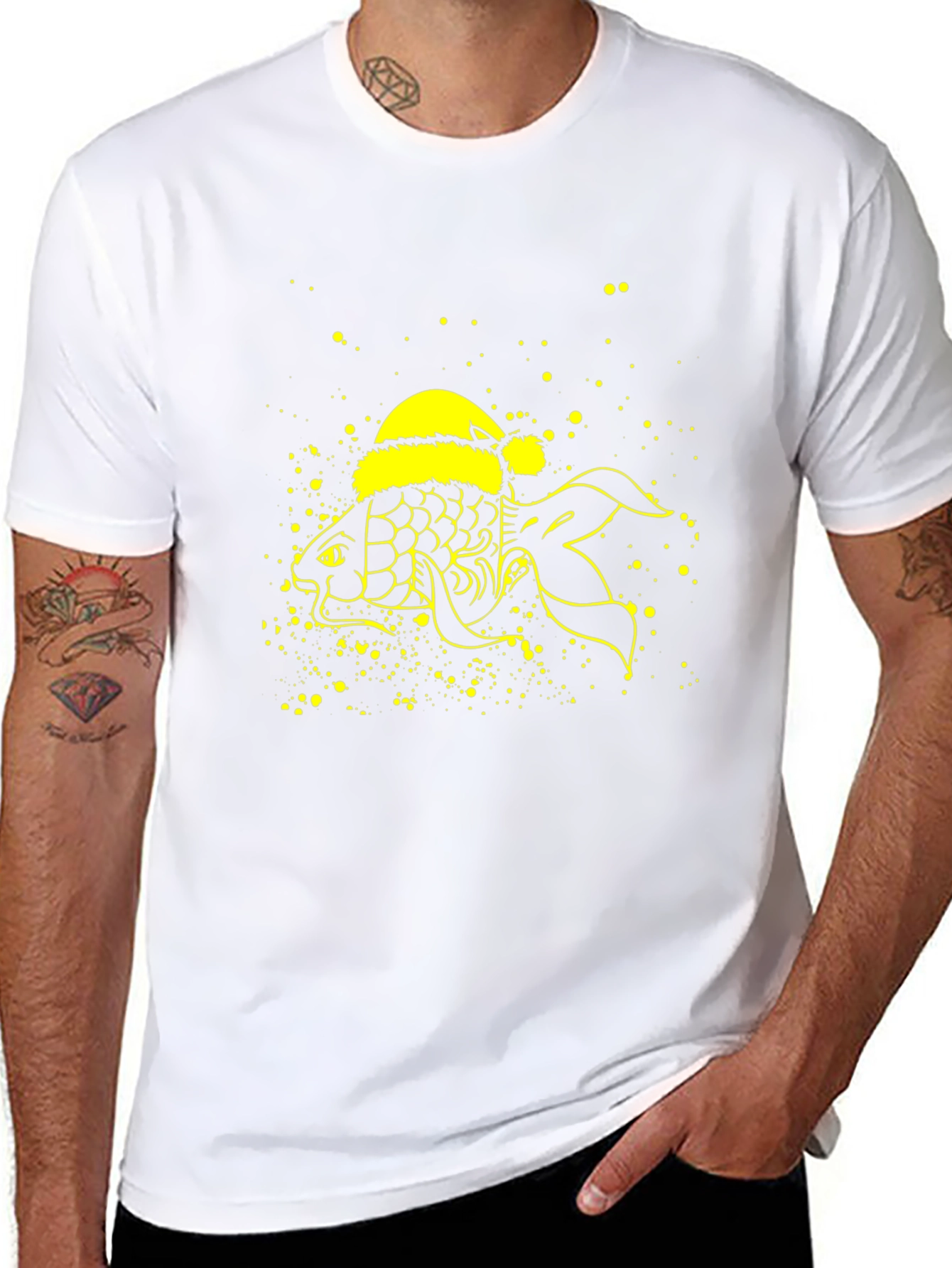 Festive Fish T-Shirt - Holiday Novelty Tee