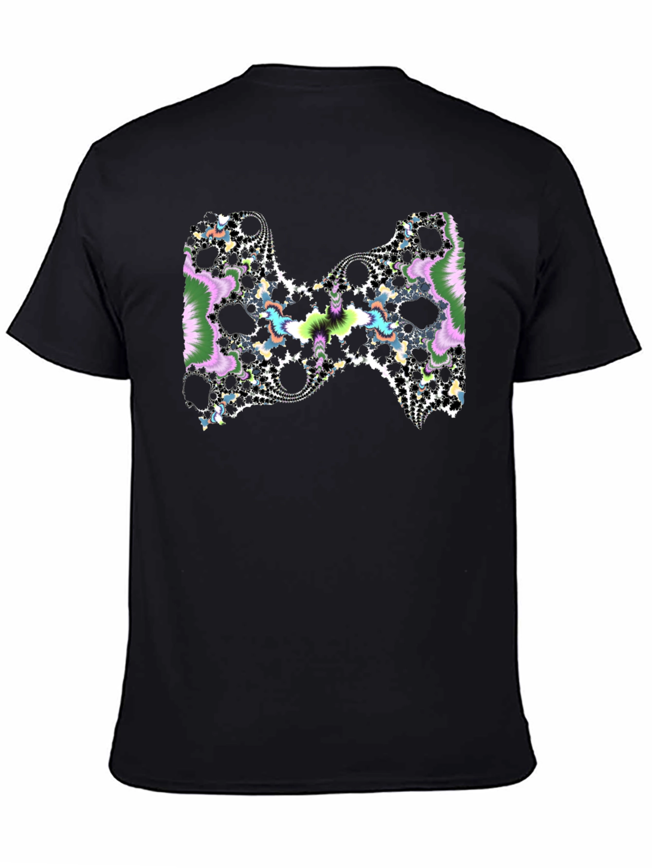 Fractal Pattern Black T-Shirt