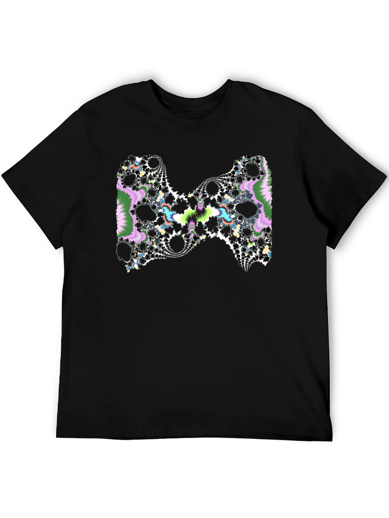 Fractal Pattern Black T-Shirt