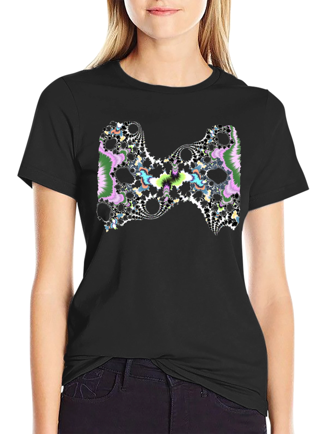 Fractal Pattern Black T-Shirt