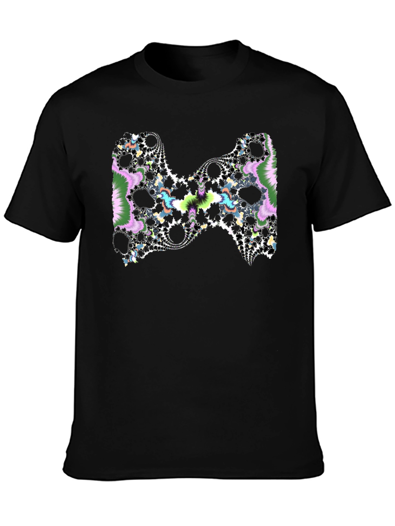 Fractal Pattern Black T-Shirt