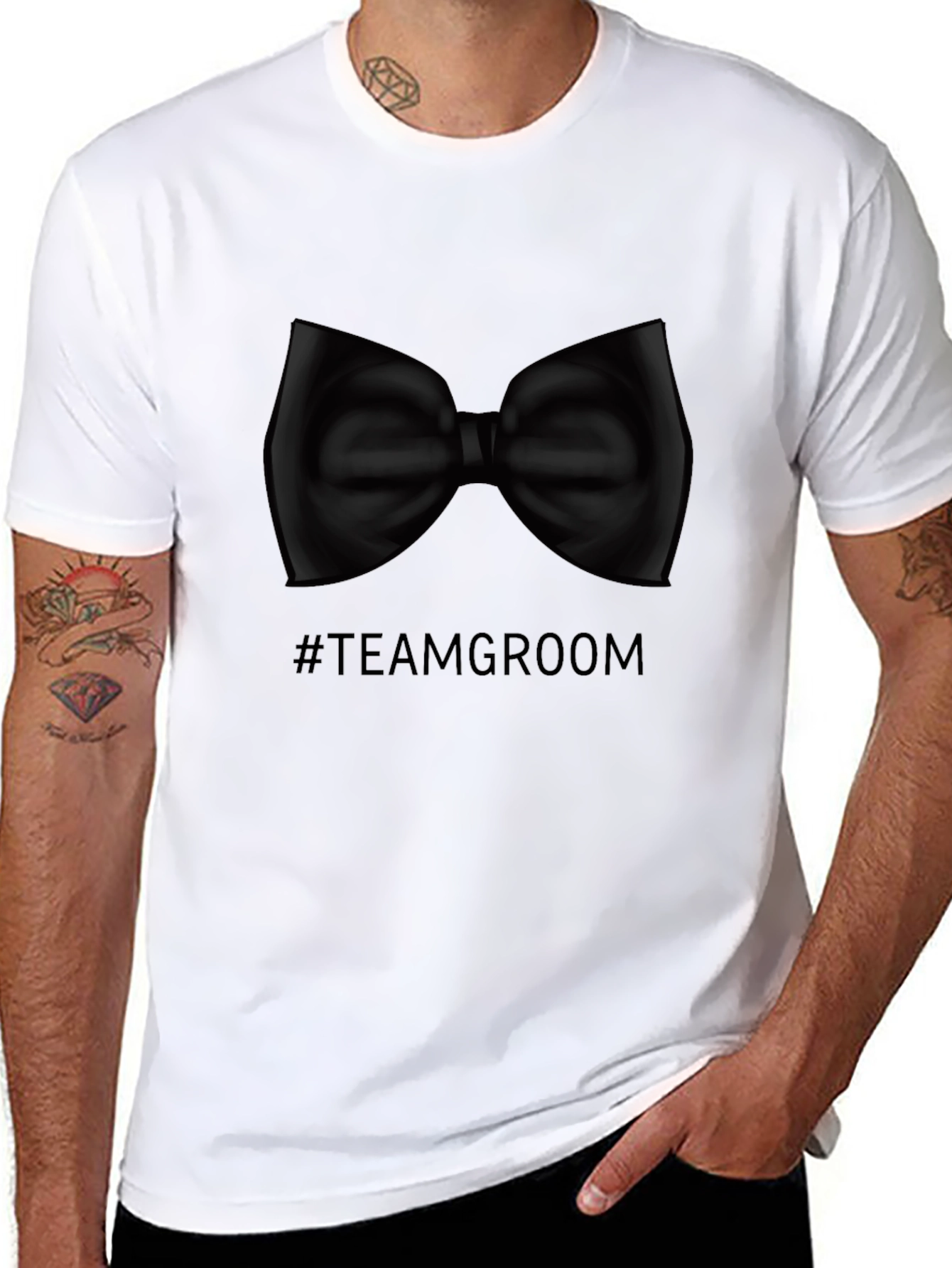Team Groom Bow Tie Graphic T-Shirt