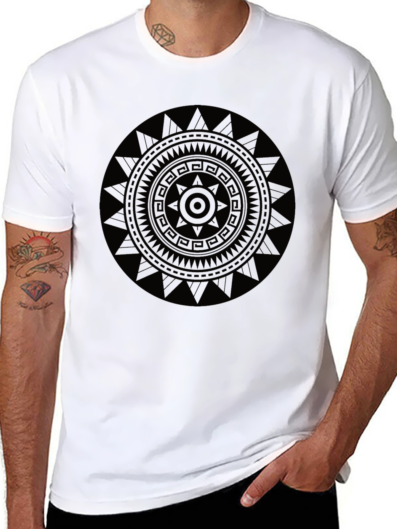 Tribal Mandala Graphic Black T-Shirt