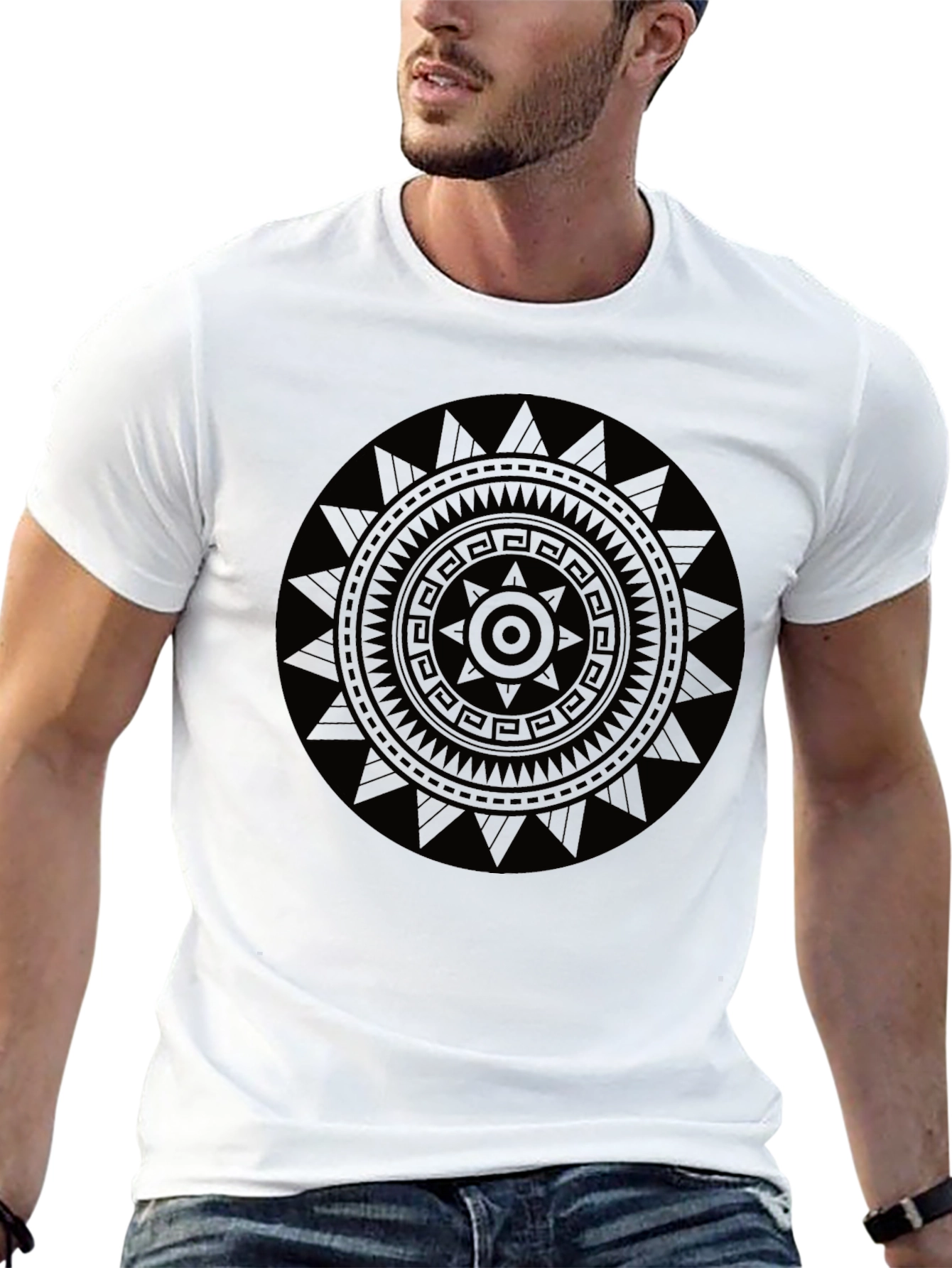 Tribal Mandala Graphic Black T-Shirt
