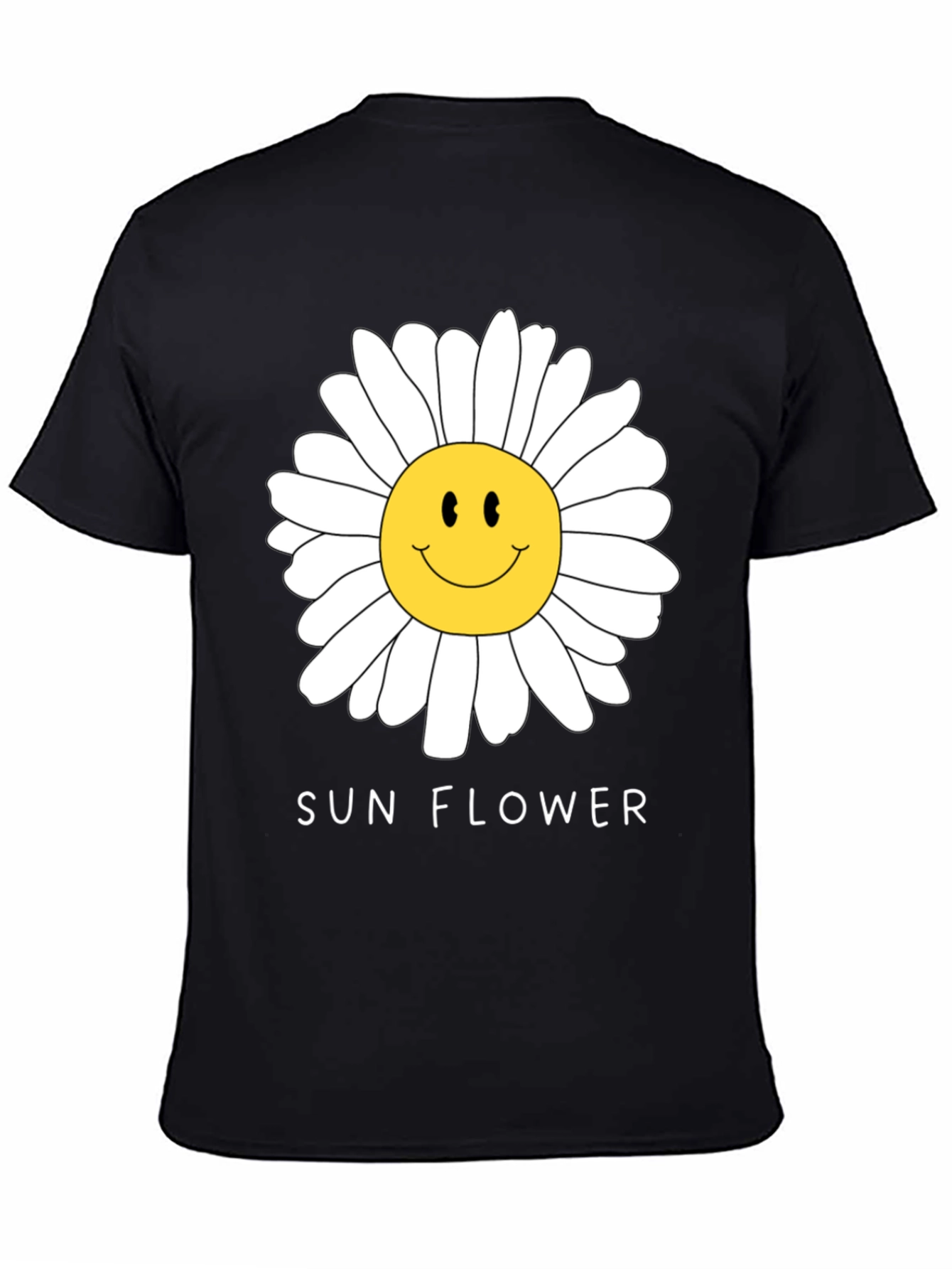 Black Sunflower Smile Graphic Tee