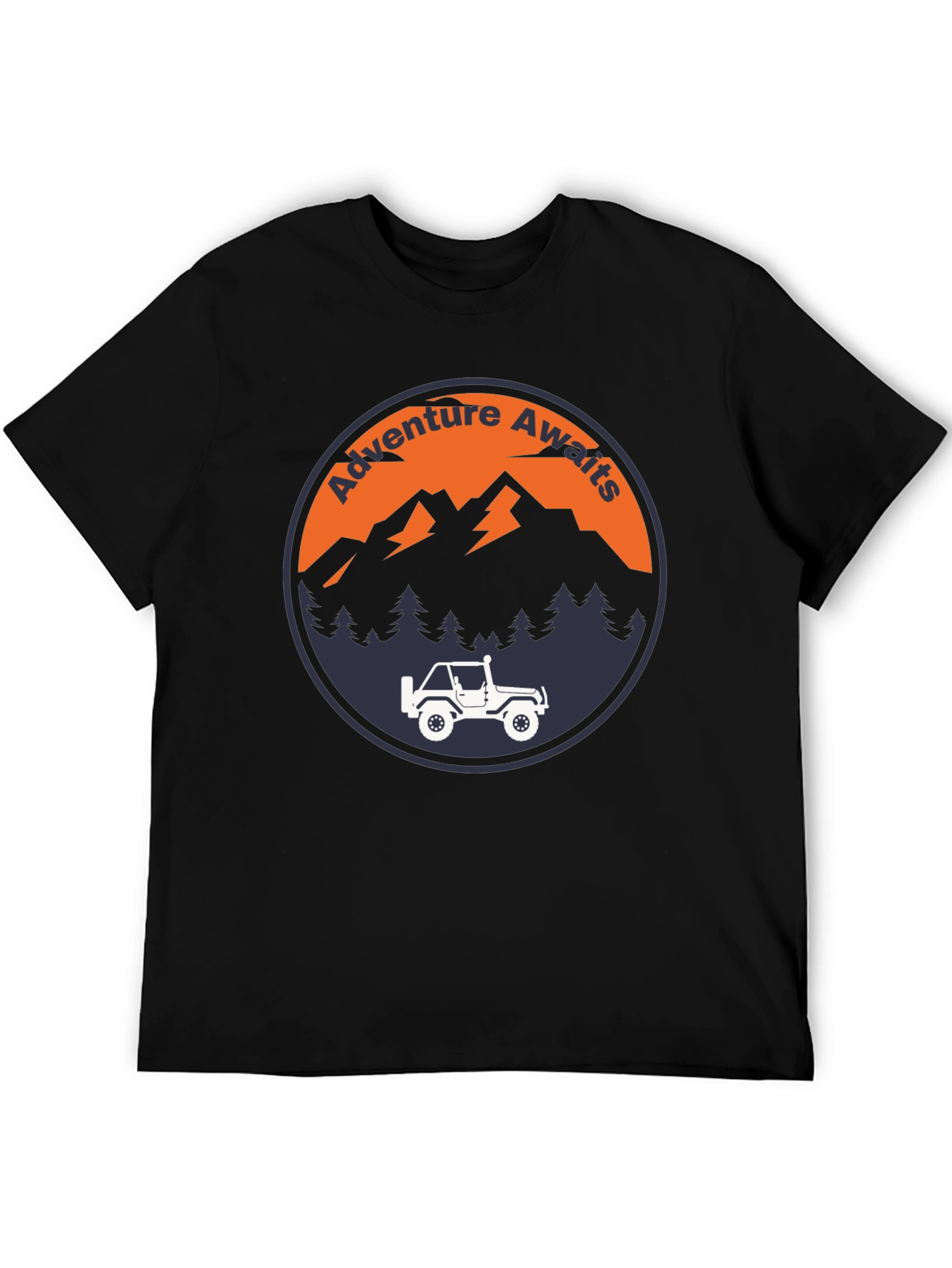 Adventure Awaits Graphic Tee - Mens Black T-Shirt
