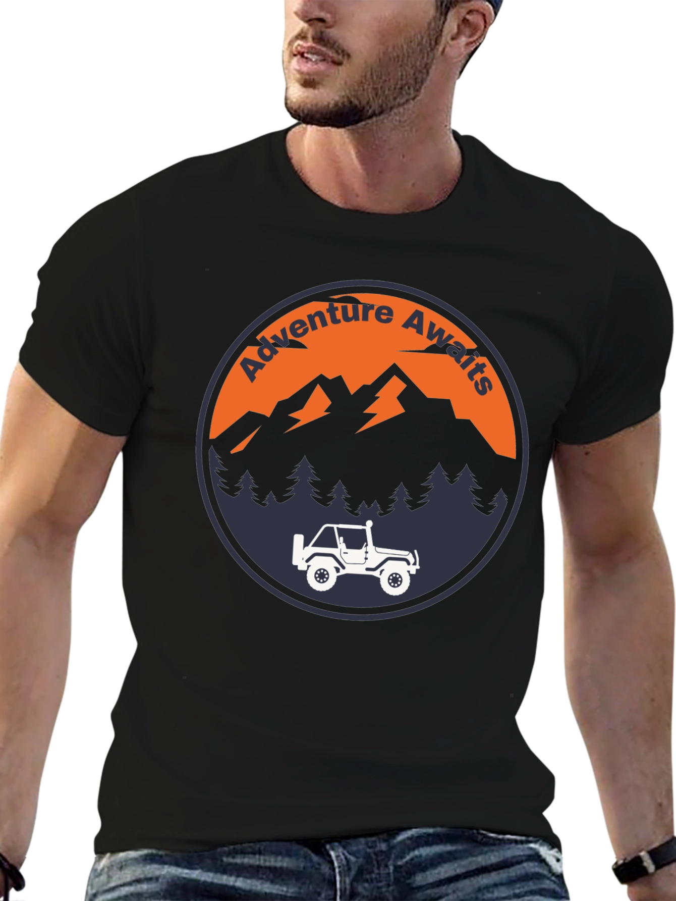 Adventure Awaits Graphic Tee - Mens Black T-Shirt