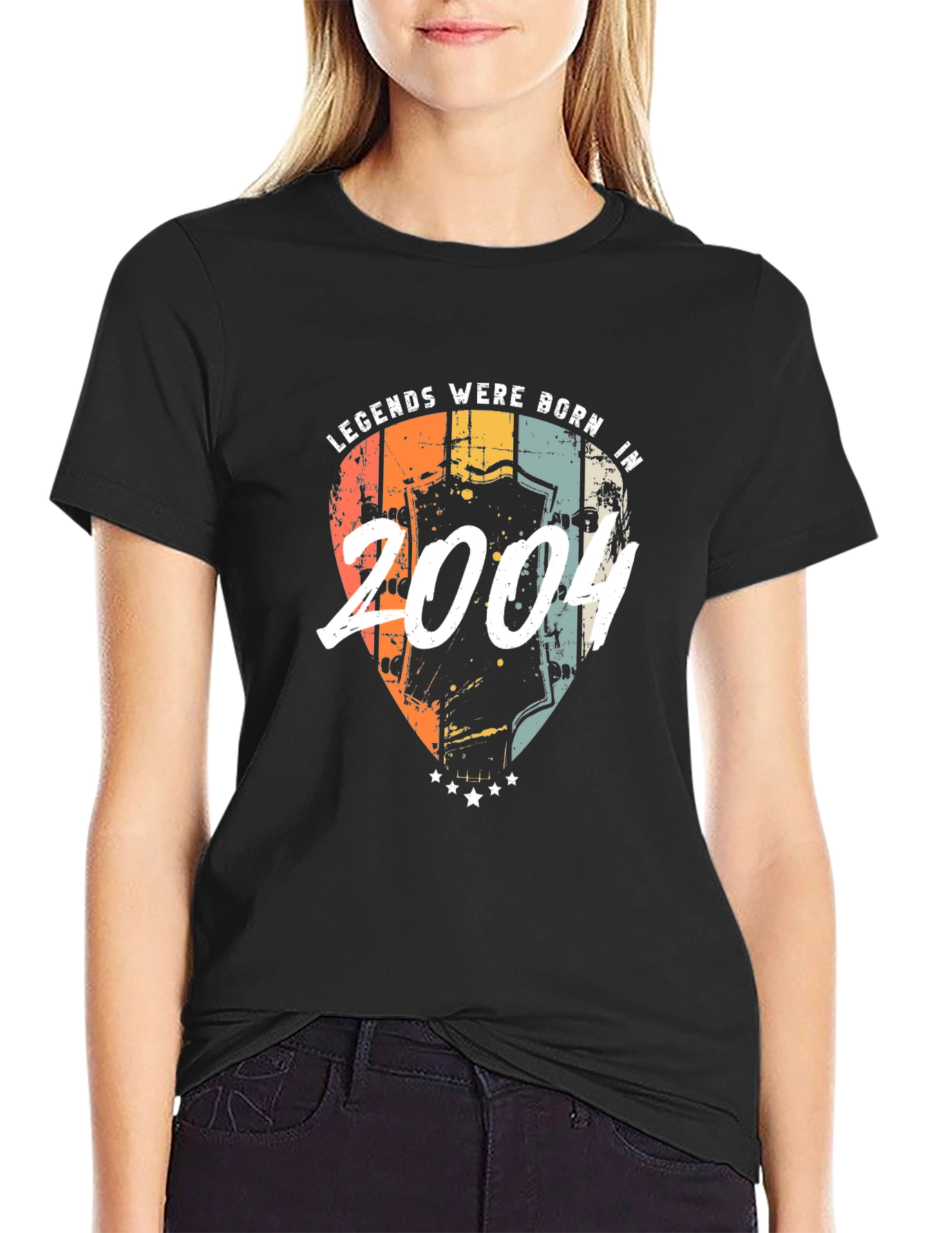 Legends Born in 2004 Black Graphic Tee