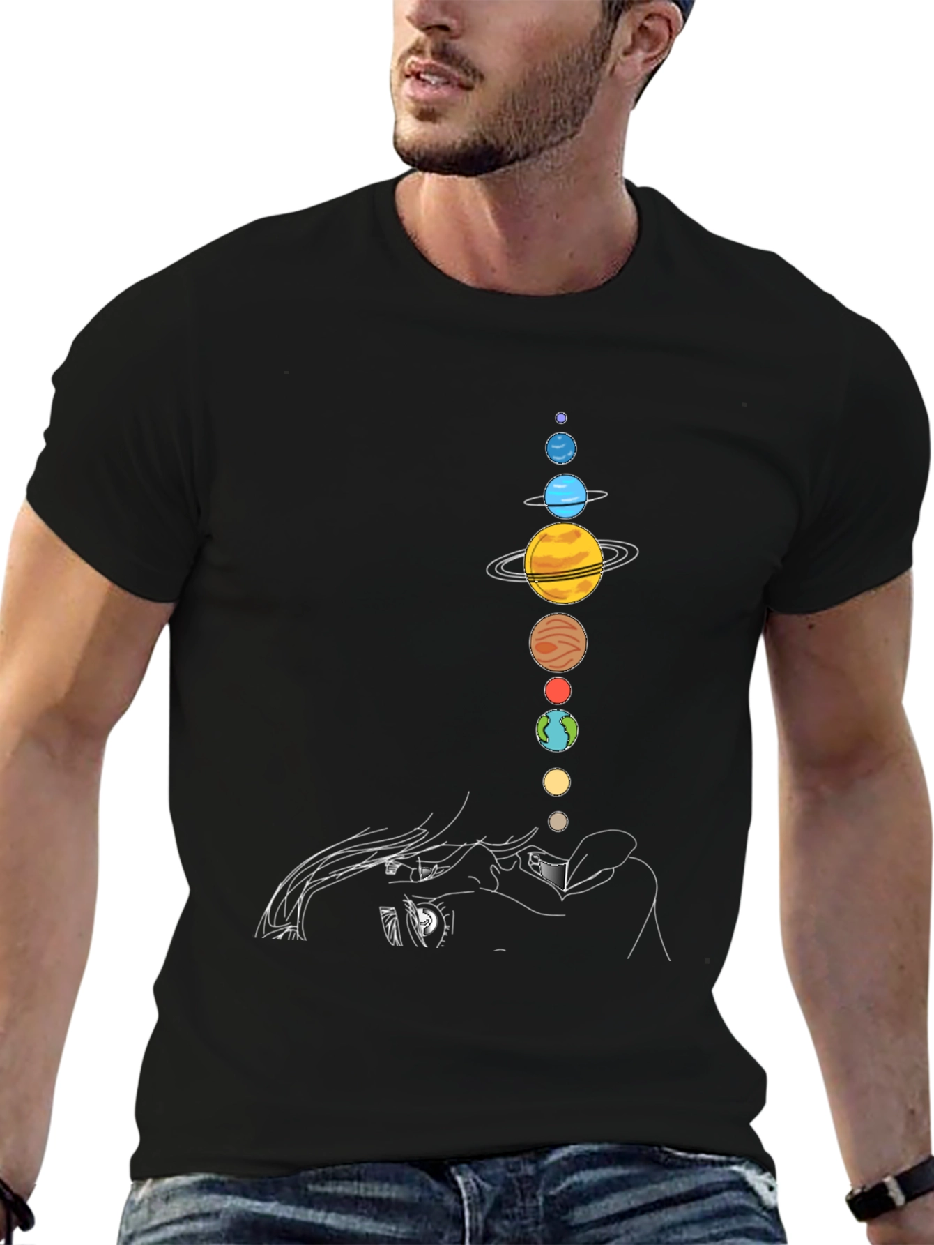 Planetary Alignment Graphic Tee - Unique Design