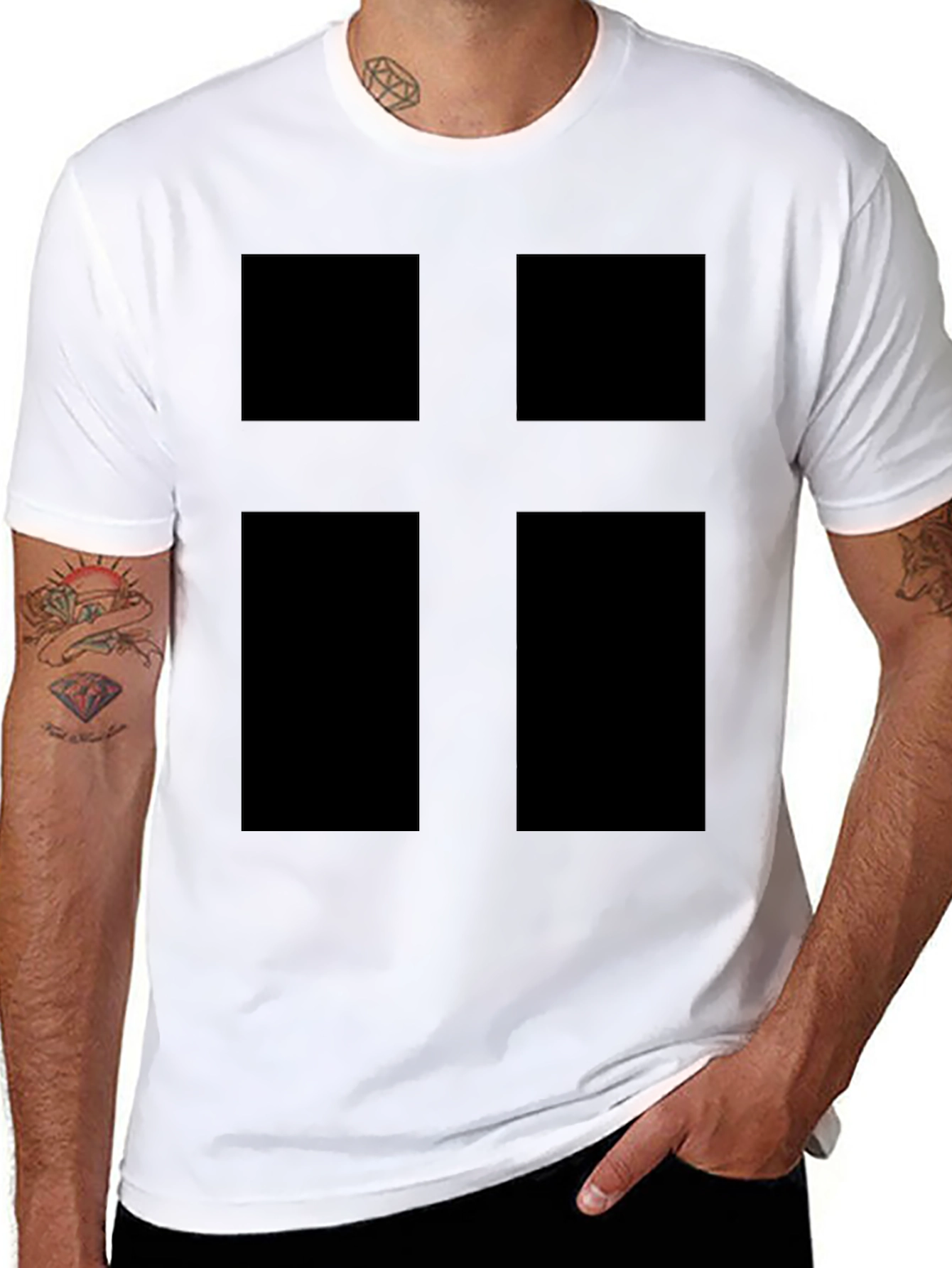 Modern Cross Graphic Tee - Black
