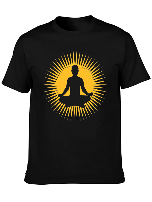 Meditate in Style: Black Yoga Graphic Tee