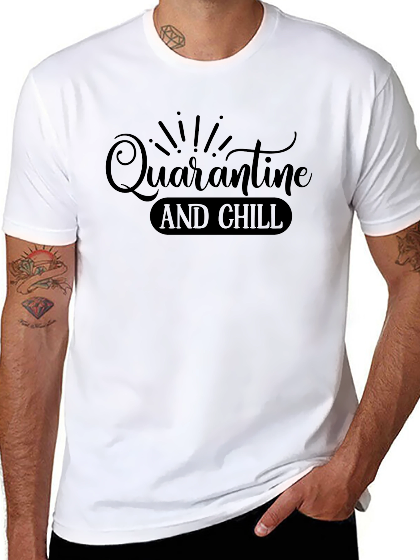 Quarantine and Chill Graphic Tee - Black