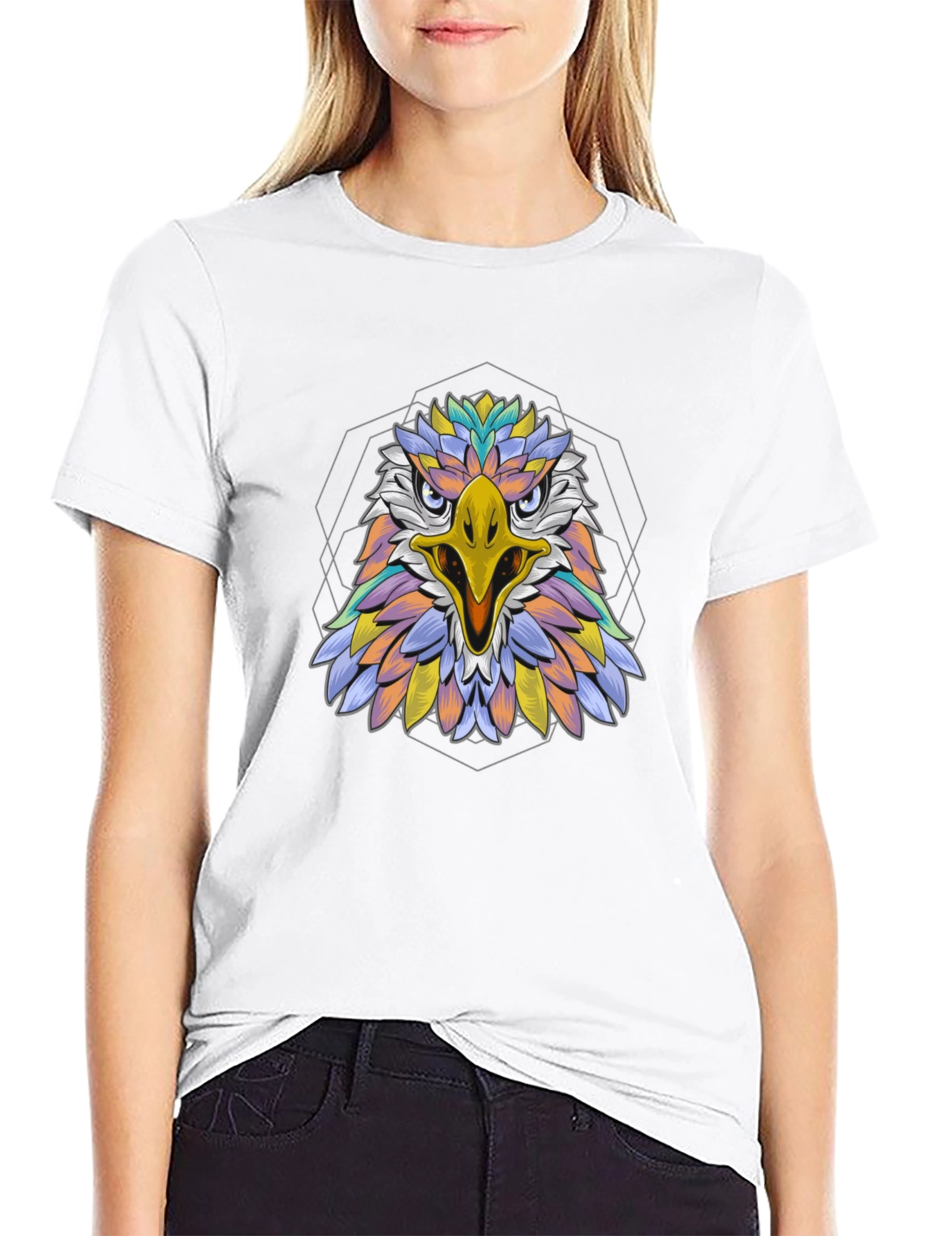 Geometric Eagle Graphic Tee - Bold Style