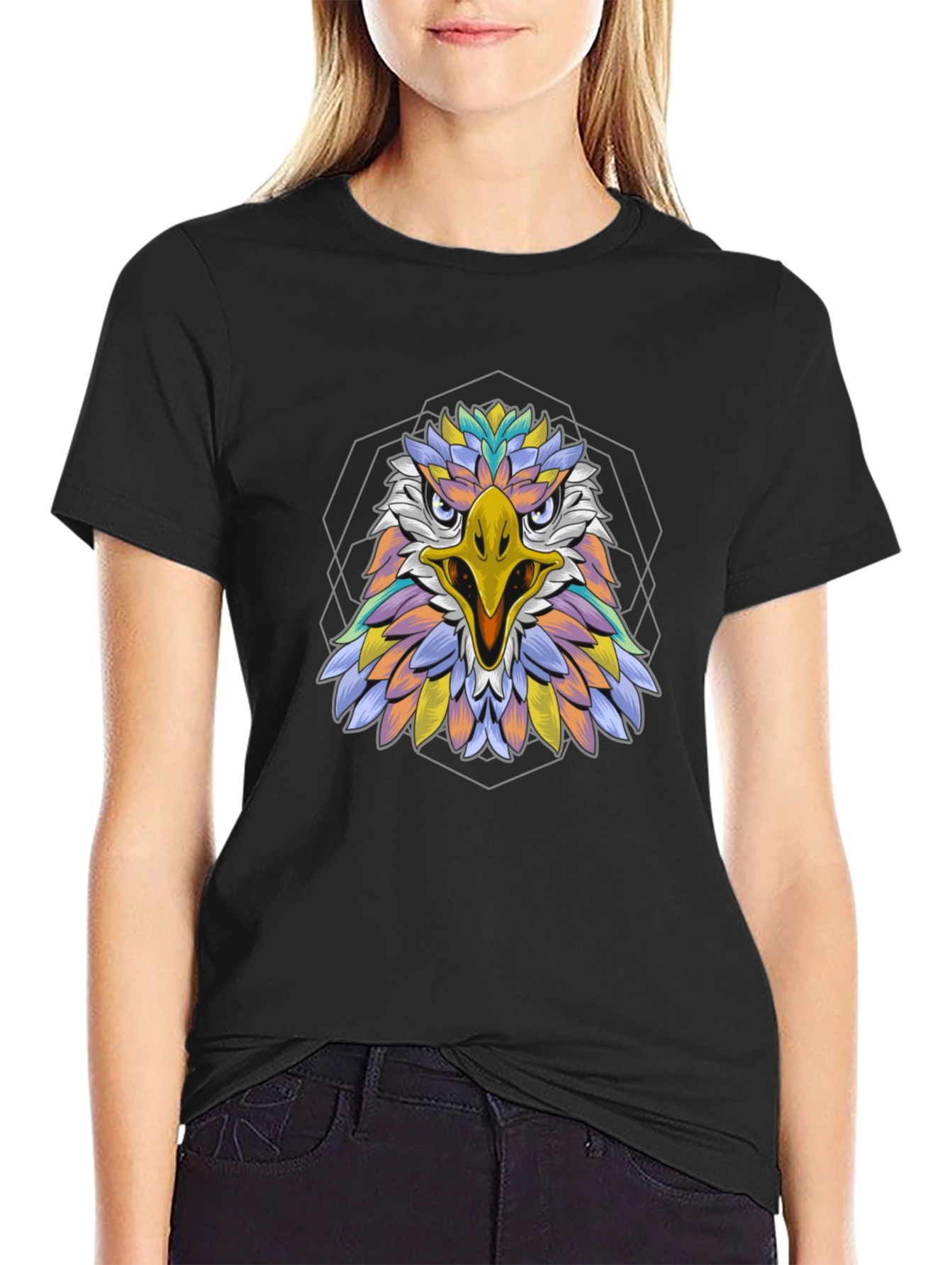 Geometric Eagle Graphic Tee - Bold Style