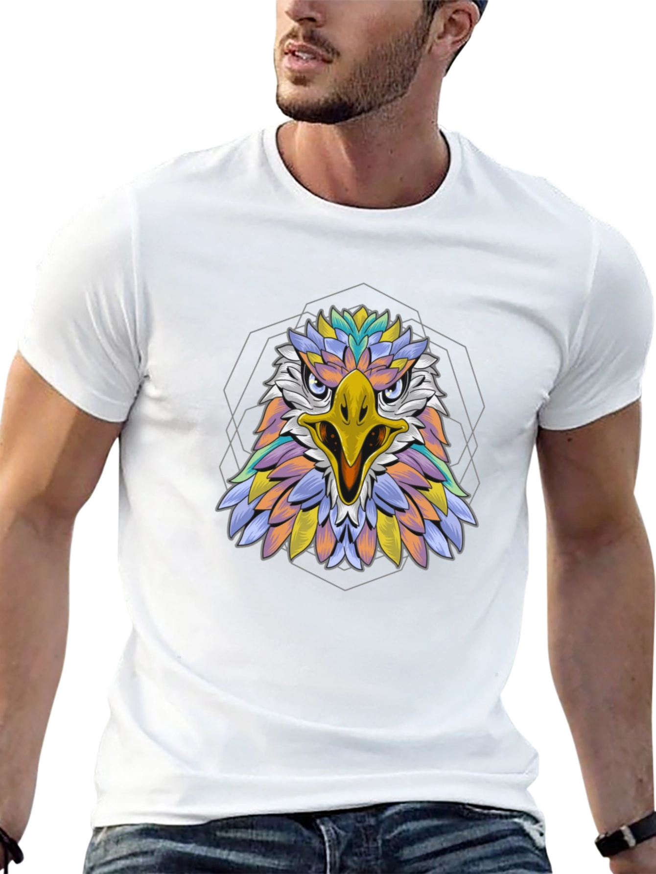 Geometric Eagle Graphic Tee - Bold Style