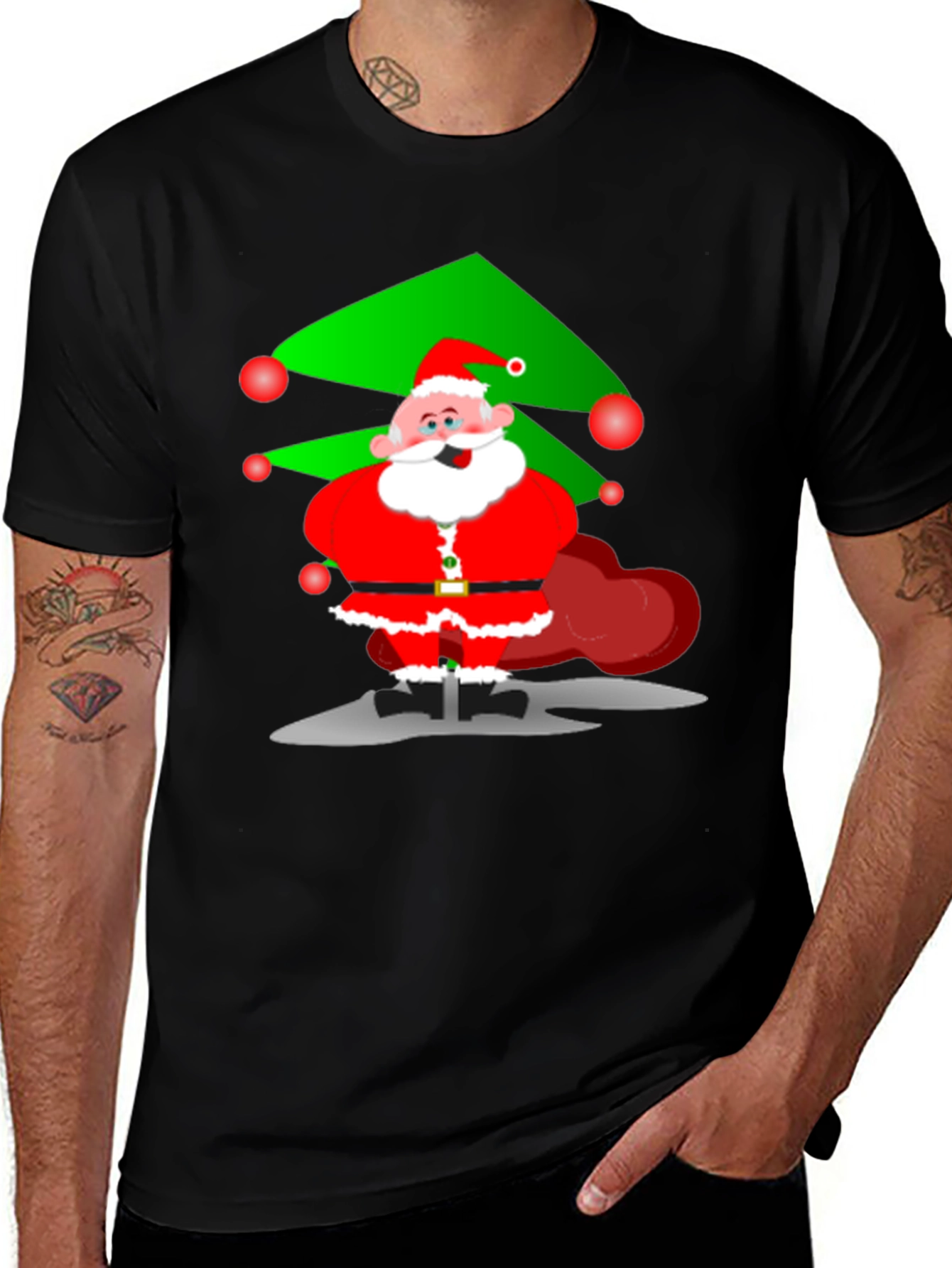 Festive Santa Graphic Tee