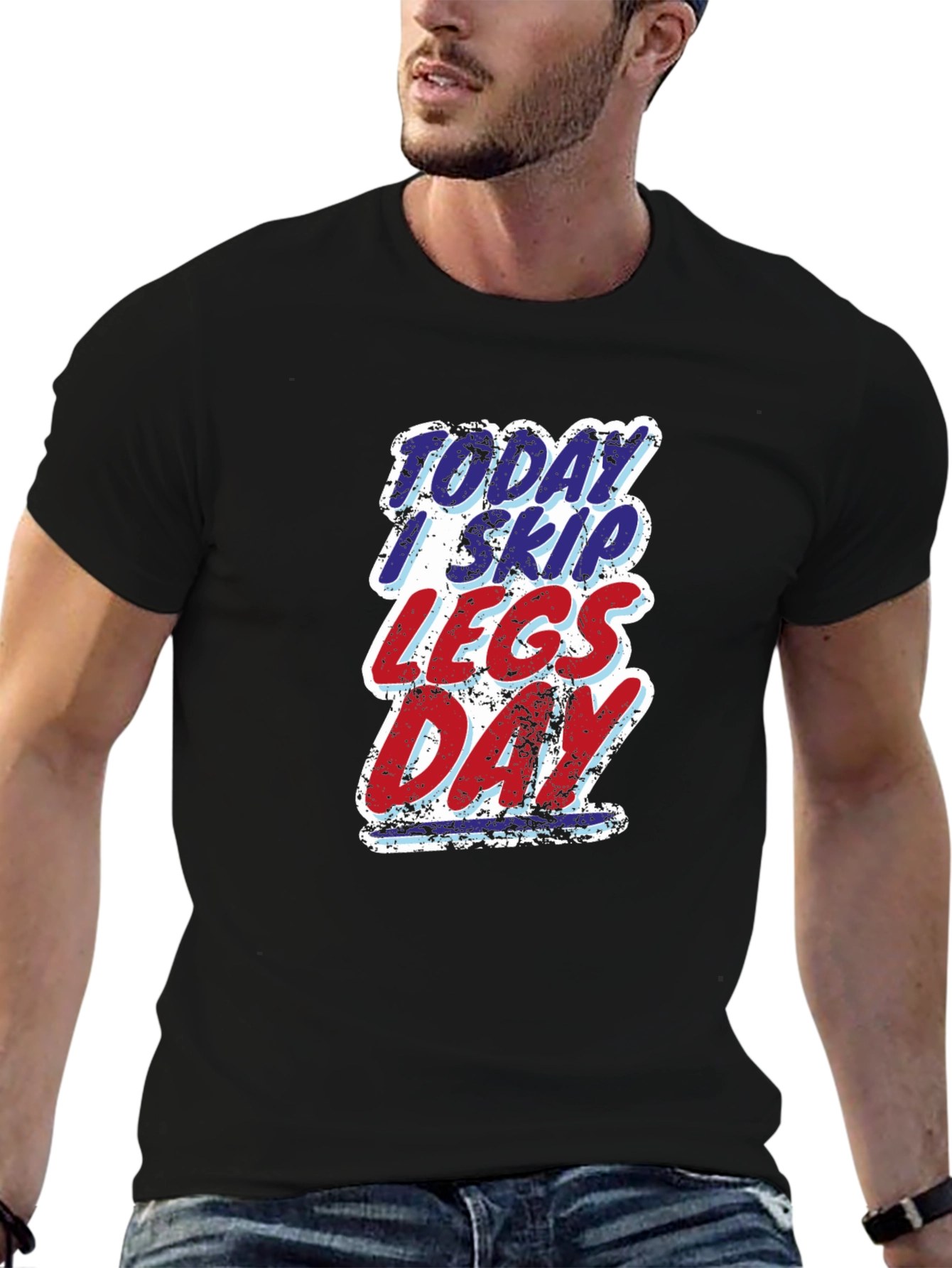 Today I Skip Legs Day Black T-Shirt