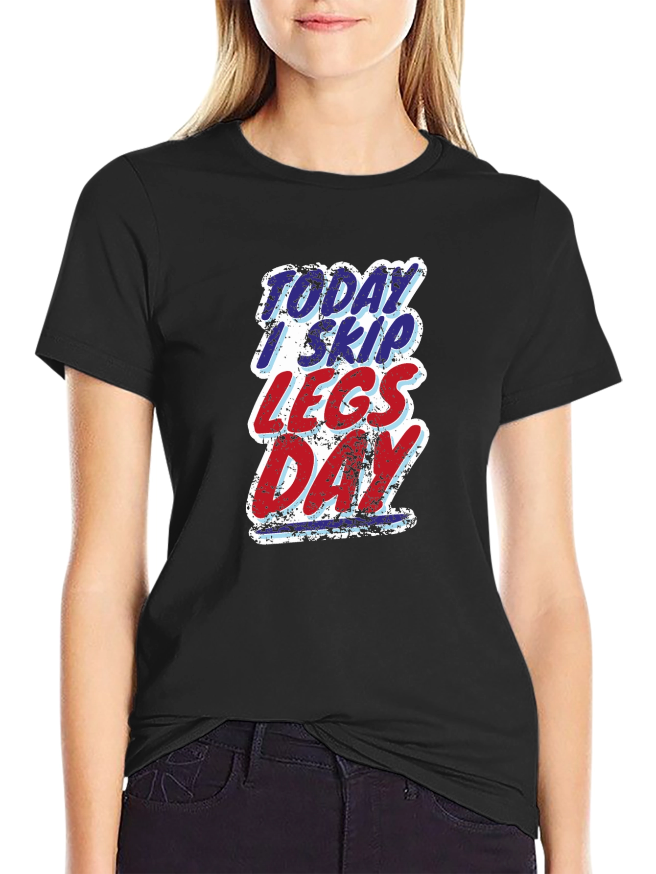 Today I Skip Legs Day Black T-Shirt