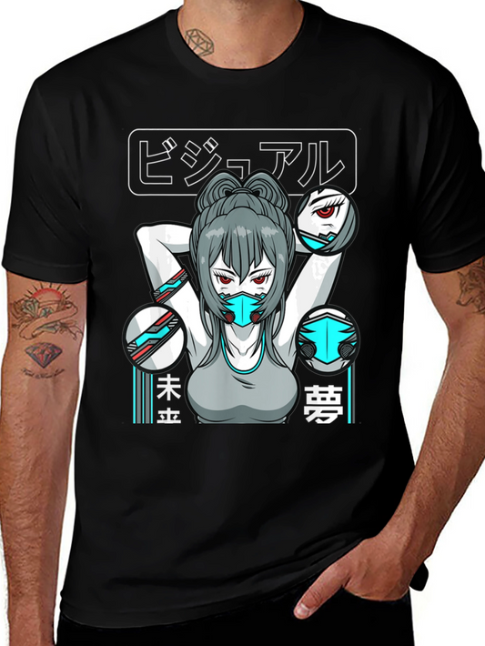 Anime Girl Cyberpunk T-Shirt - Graphic Tee