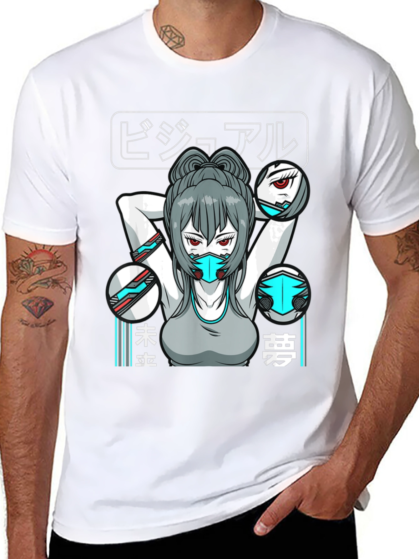 Anime Girl Cyberpunk T-Shirt - Graphic Tee