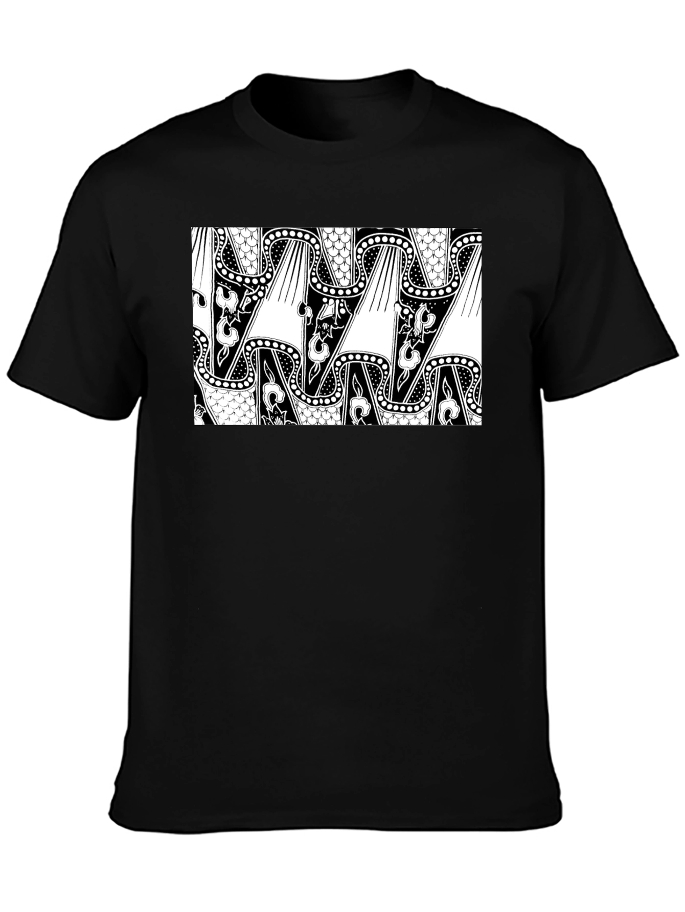 Abstract Pattern Black T-Shirt