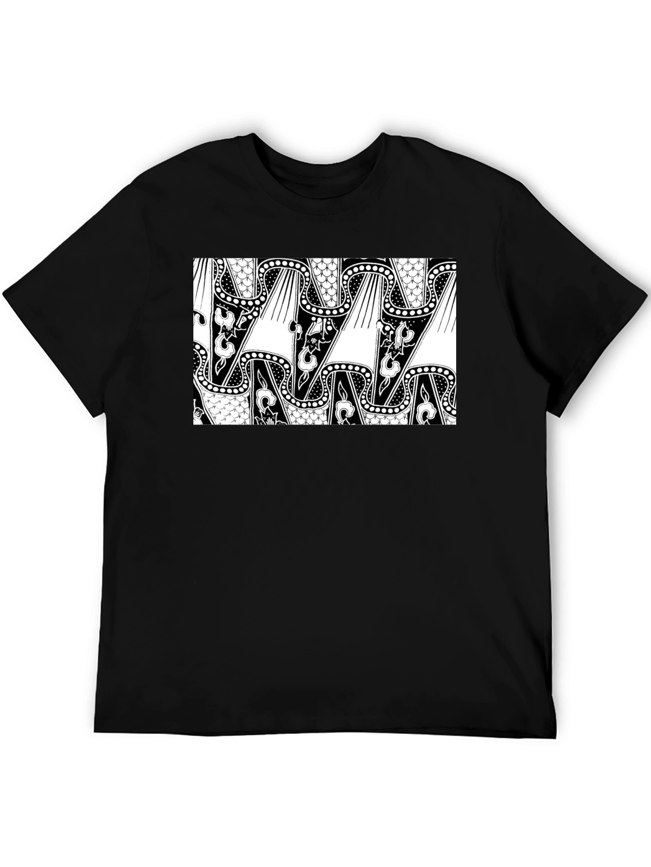 Abstract Pattern Black T-Shirt