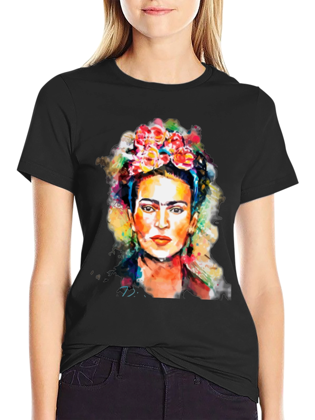 Frida Kahlo Graphic Tee - Artistic Black T-Shirt