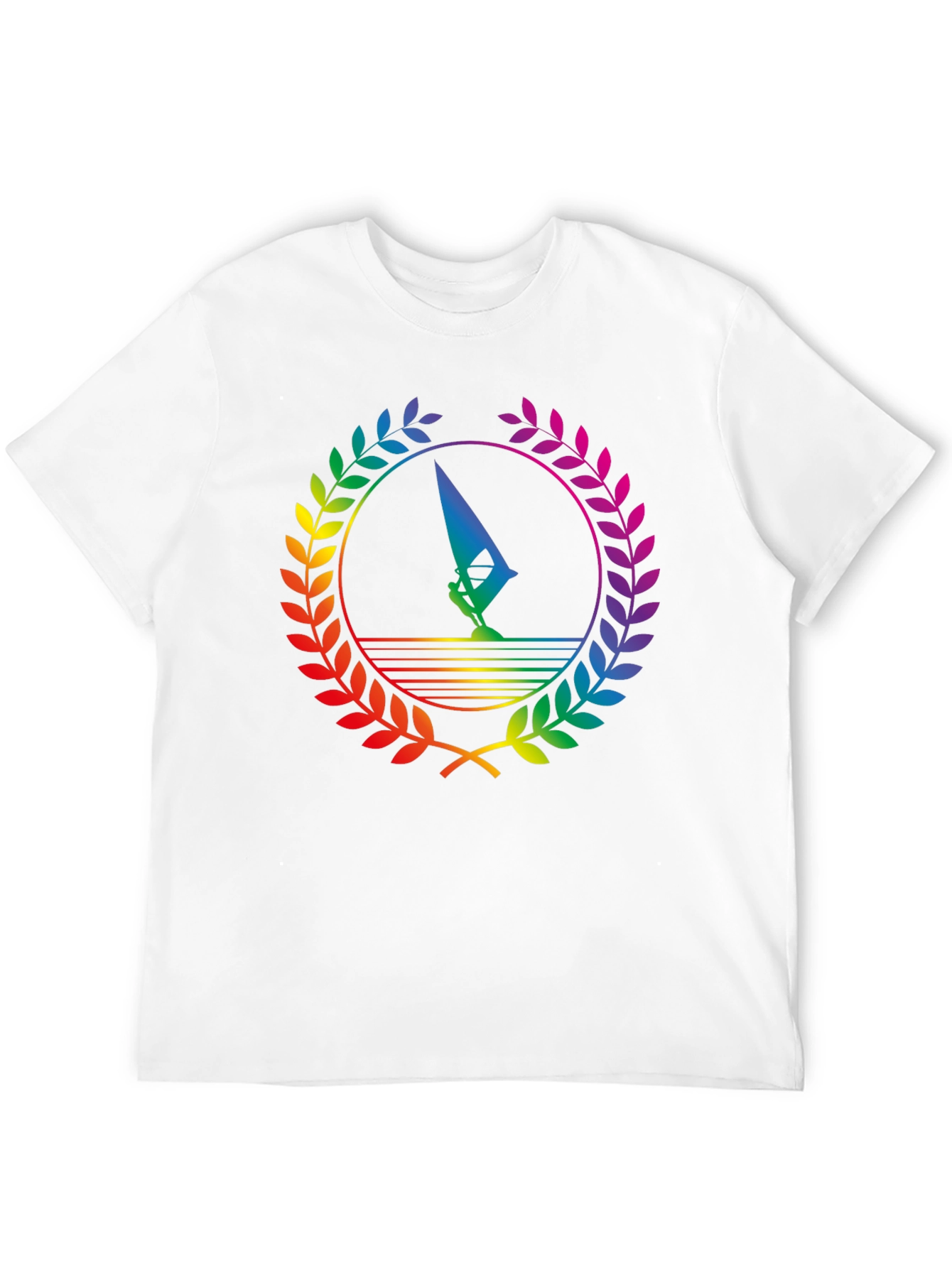 Rainbow Windsurfer Black T-Shirt