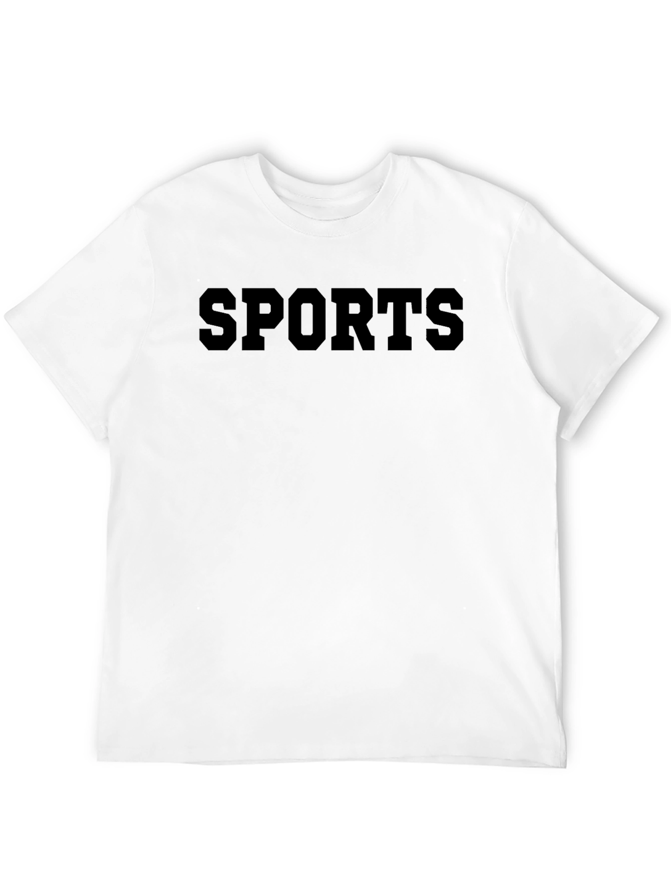 SPORTS Black Crew Neck Tee - Casual Style