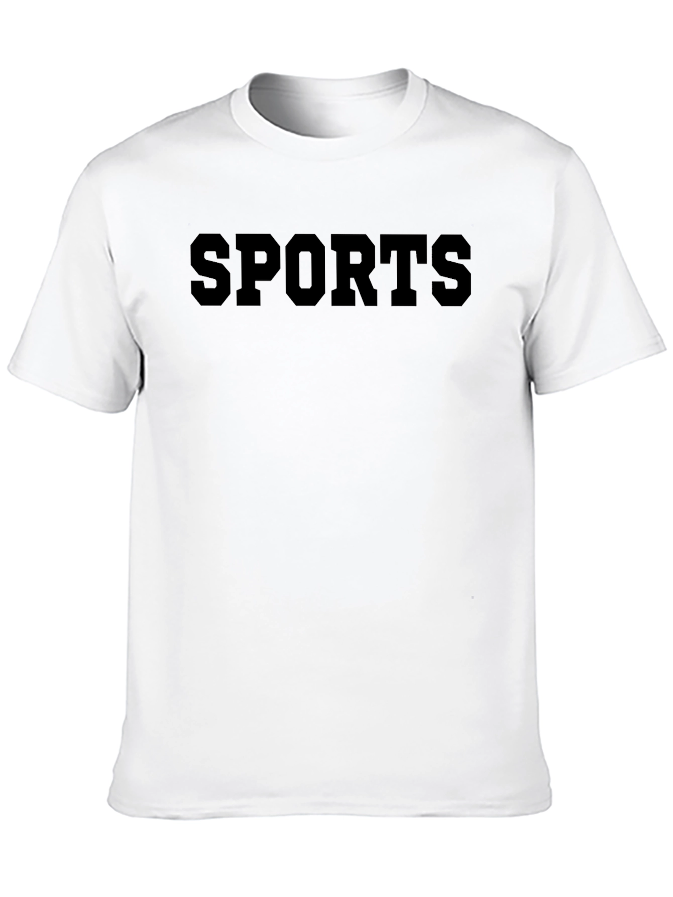 SPORTS Black Crew Neck Tee - Casual Style