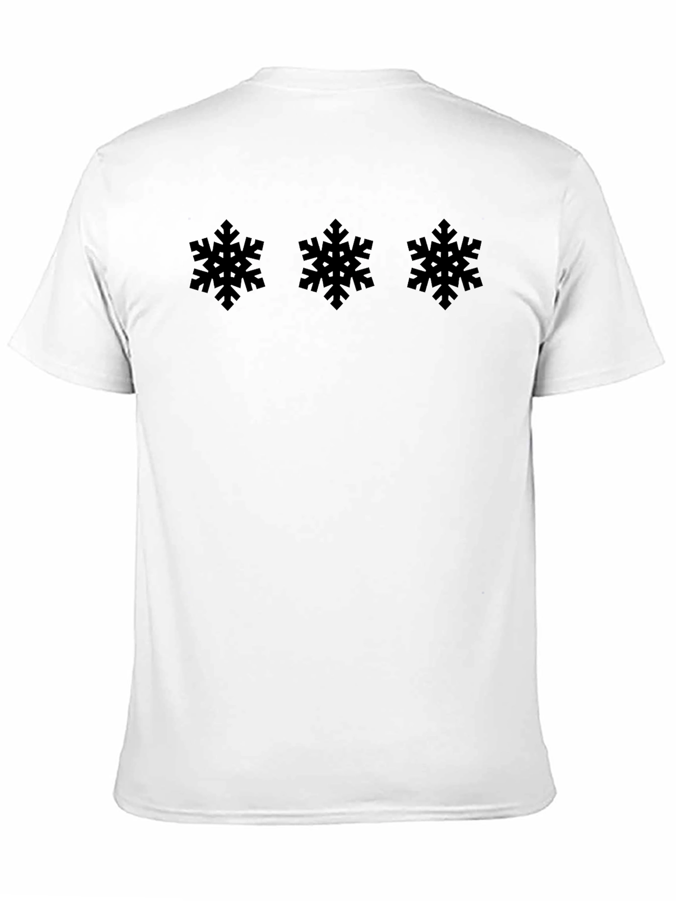 Black Snowflake Patterned T-Shirt