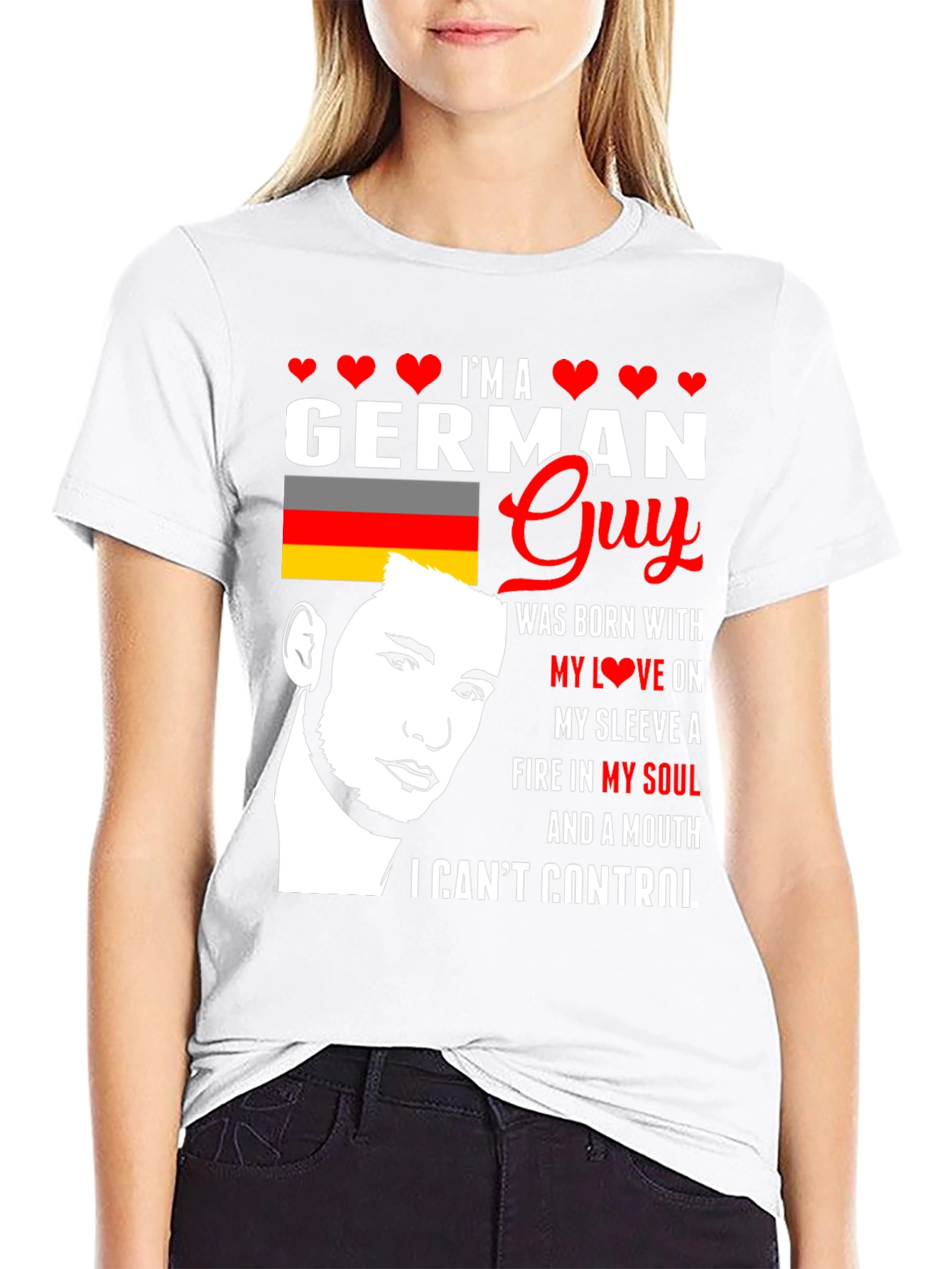 German Guy T-Shirt: Born with Love & Fire