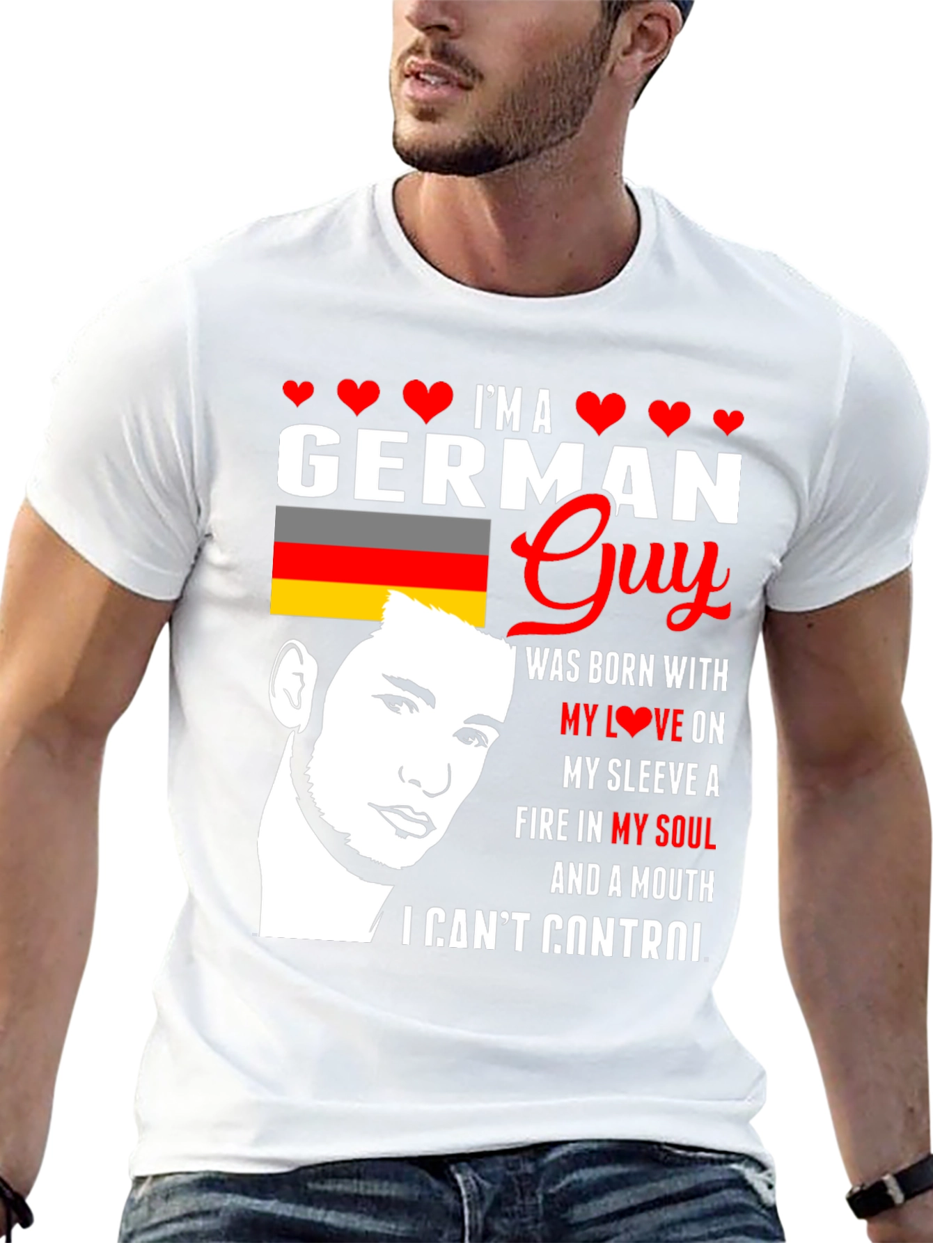 German Guy T-Shirt: Born with Love & Fire
