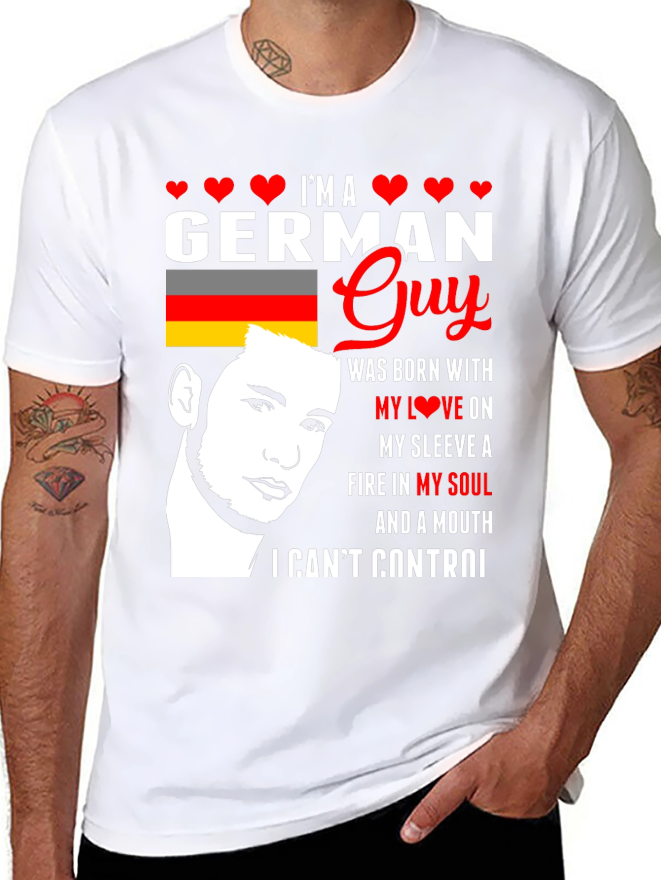 German Guy T-Shirt: Born with Love & Fire