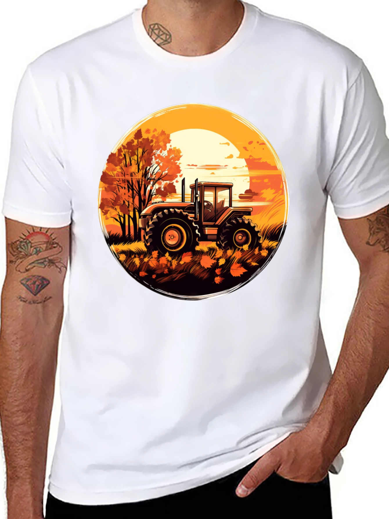 Tractor Sunset Graphic Tee