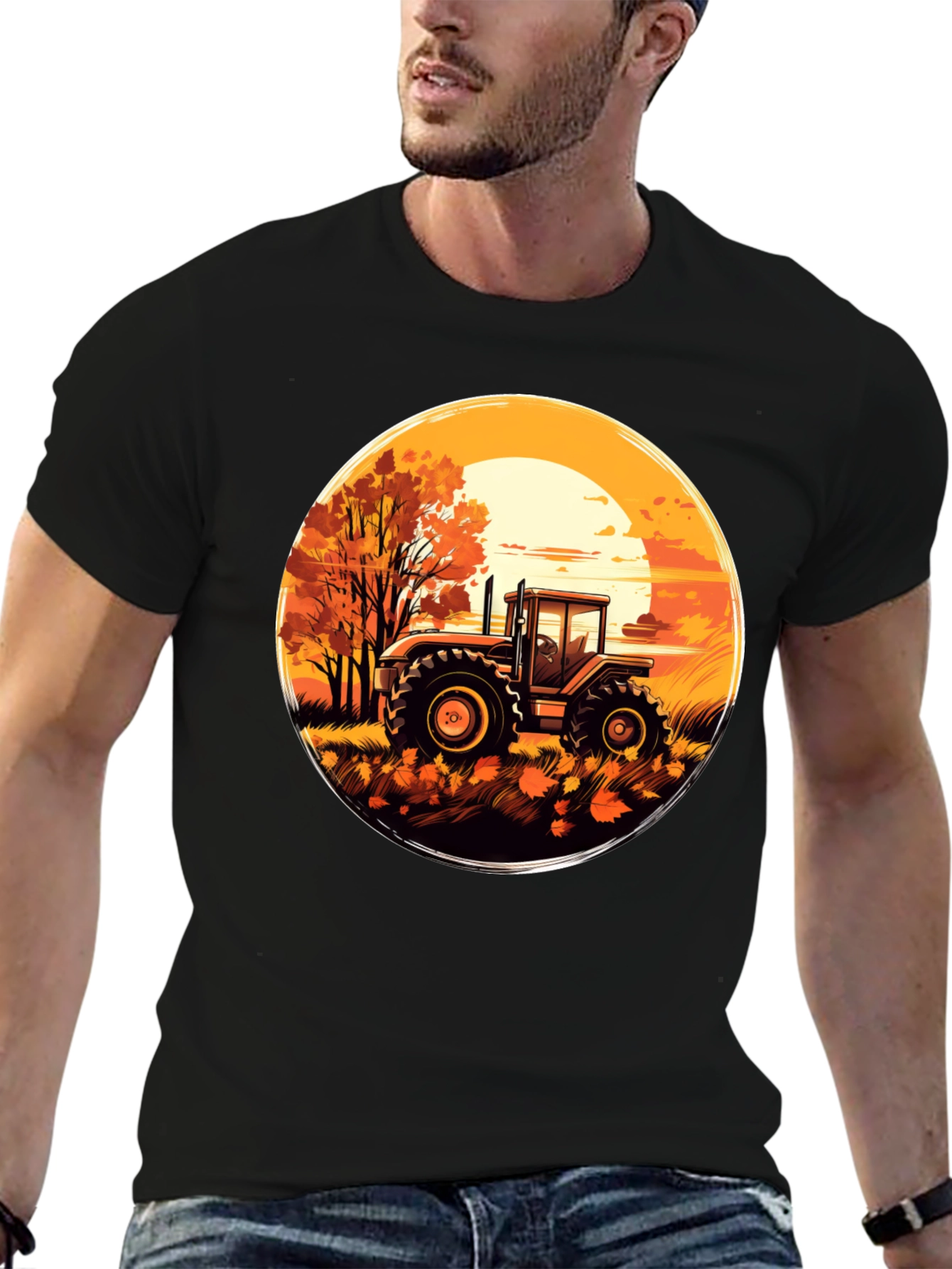 Tractor Sunset Graphic Tee