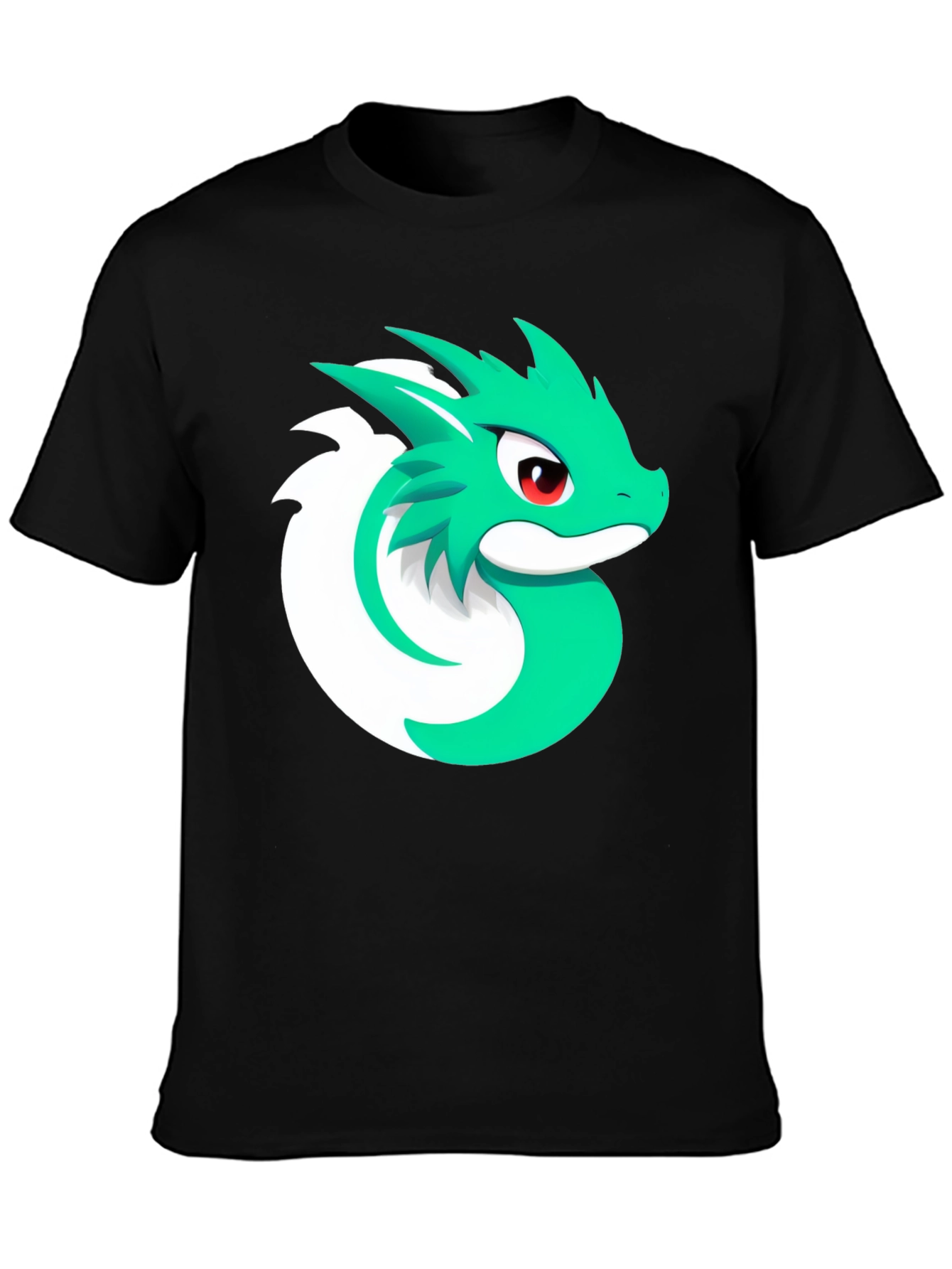 Cool Dragon Graphic Tee - Black Cotton Blend T-Shirt