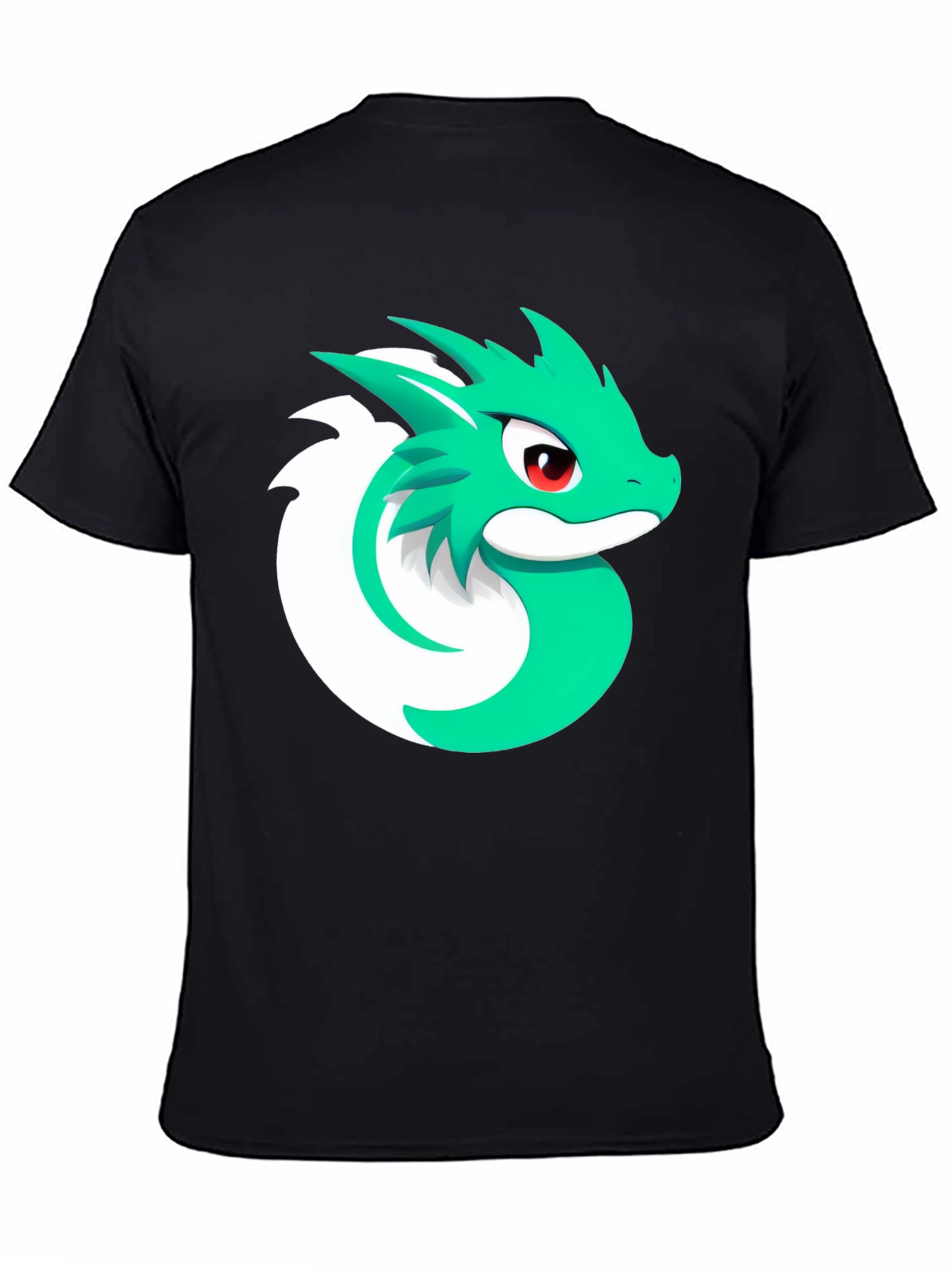Cool Dragon Graphic Tee - Black Cotton Blend T-Shirt