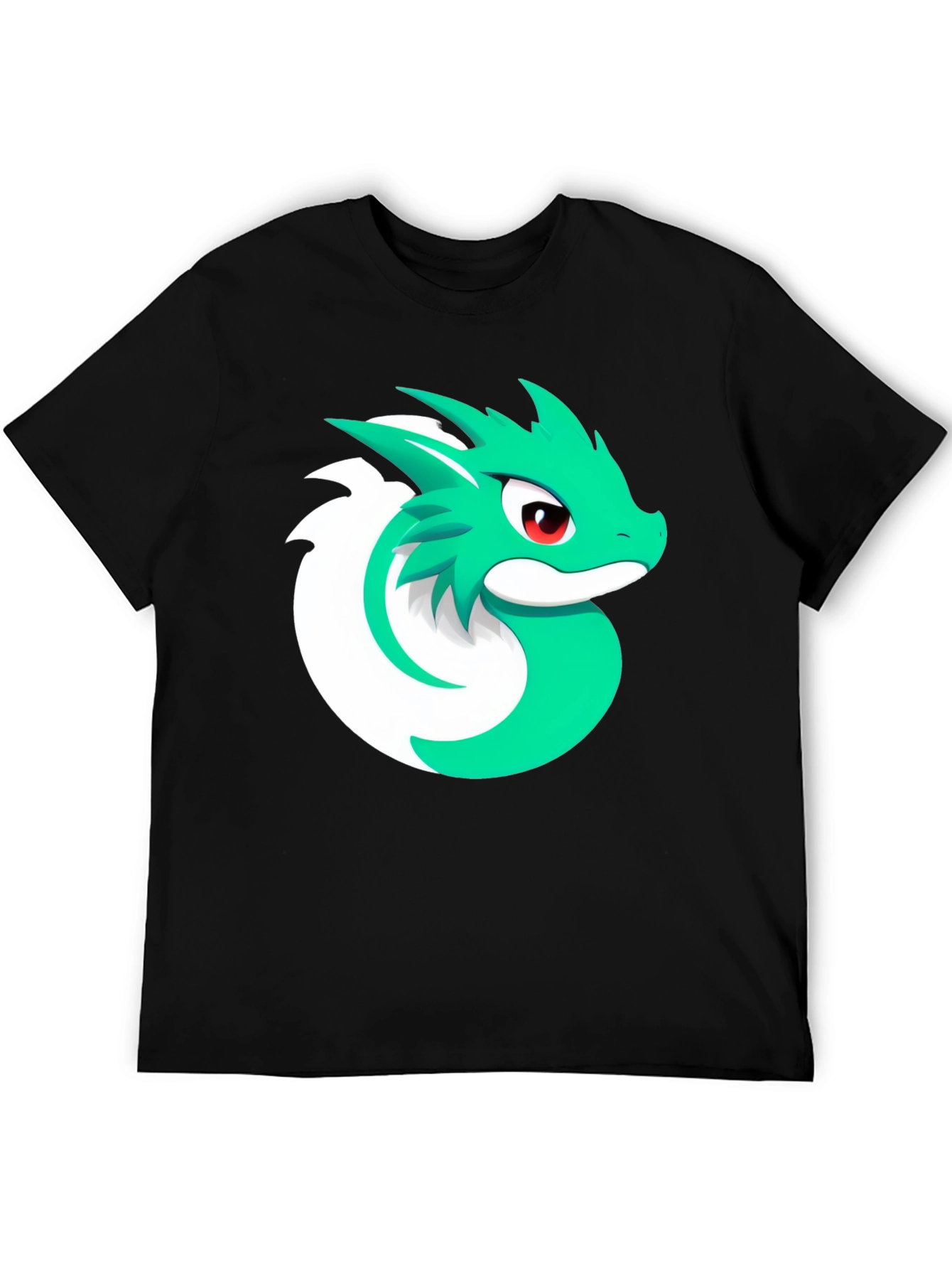 Cool Dragon Graphic Tee - Black Cotton Blend T-Shirt