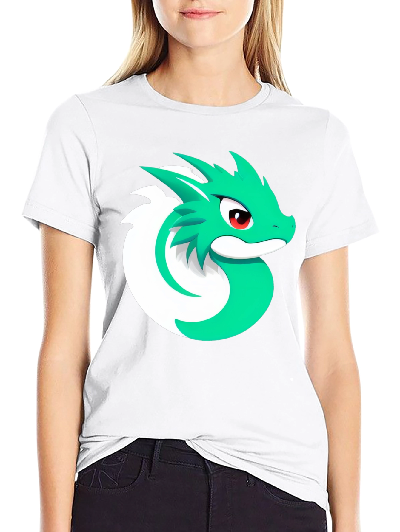 Cool Dragon Graphic Tee - Black Cotton Blend T-Shirt