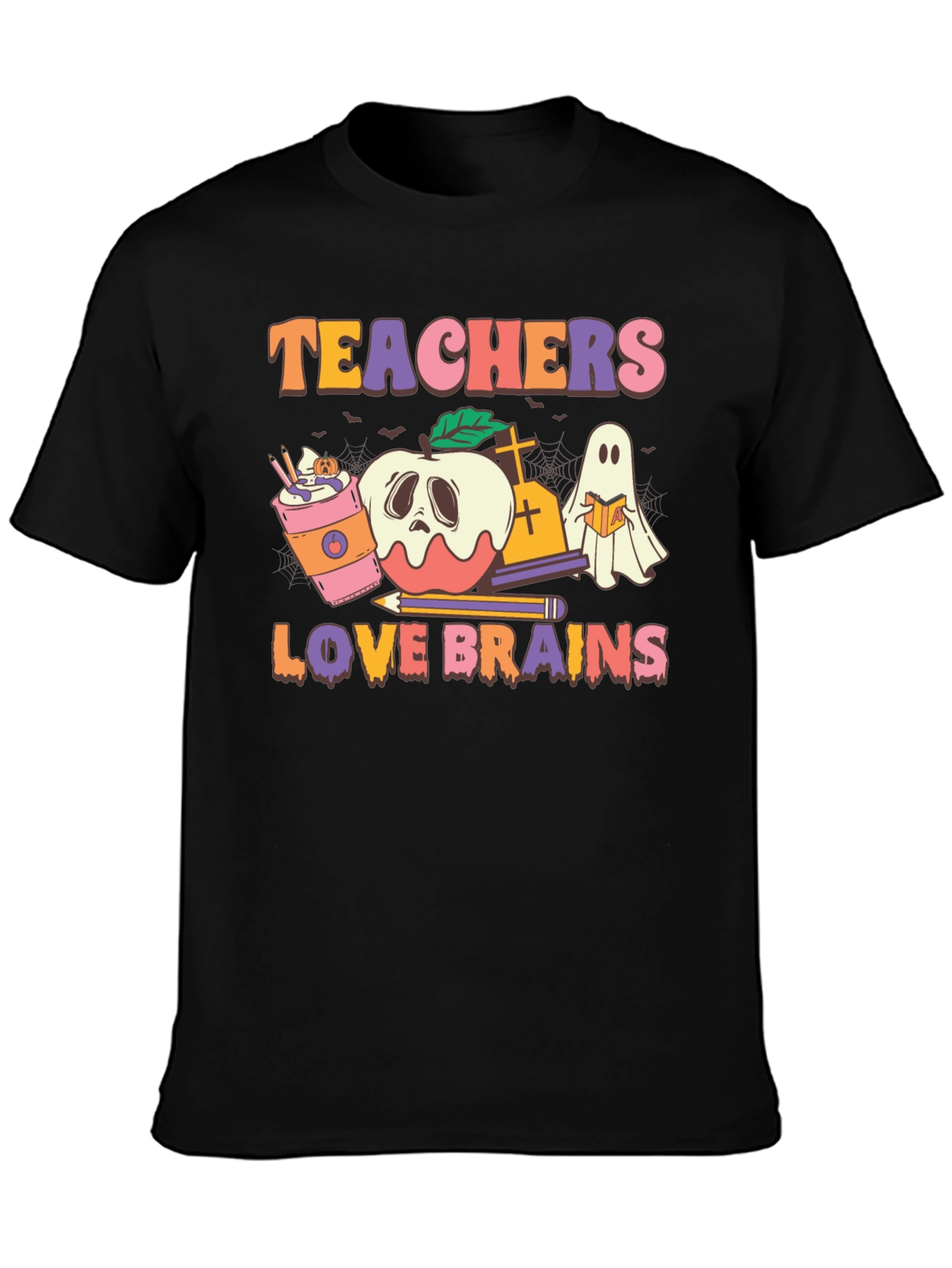 Teachers Love Brains Halloween Graphic Tee