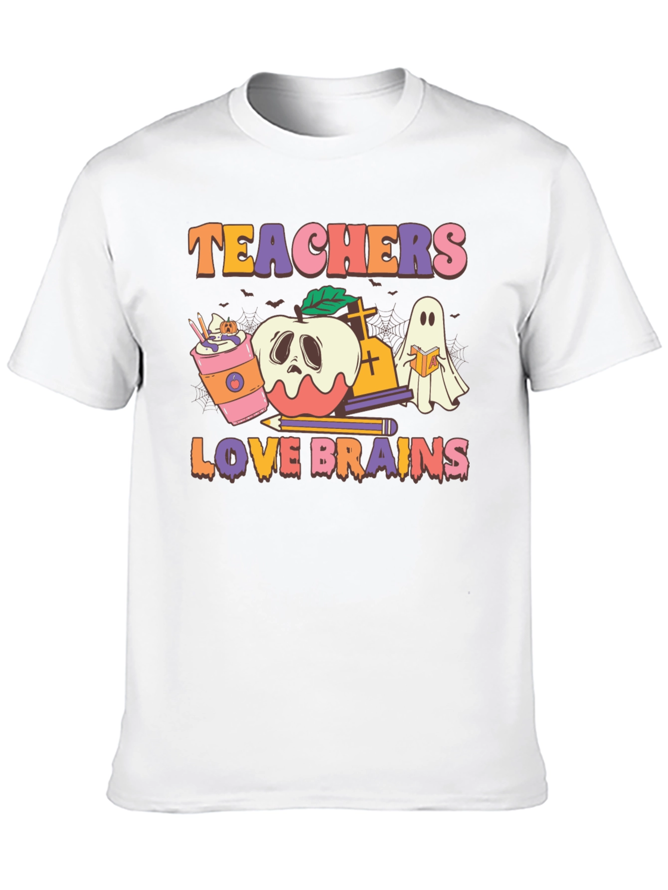 Teachers Love Brains Halloween Graphic Tee